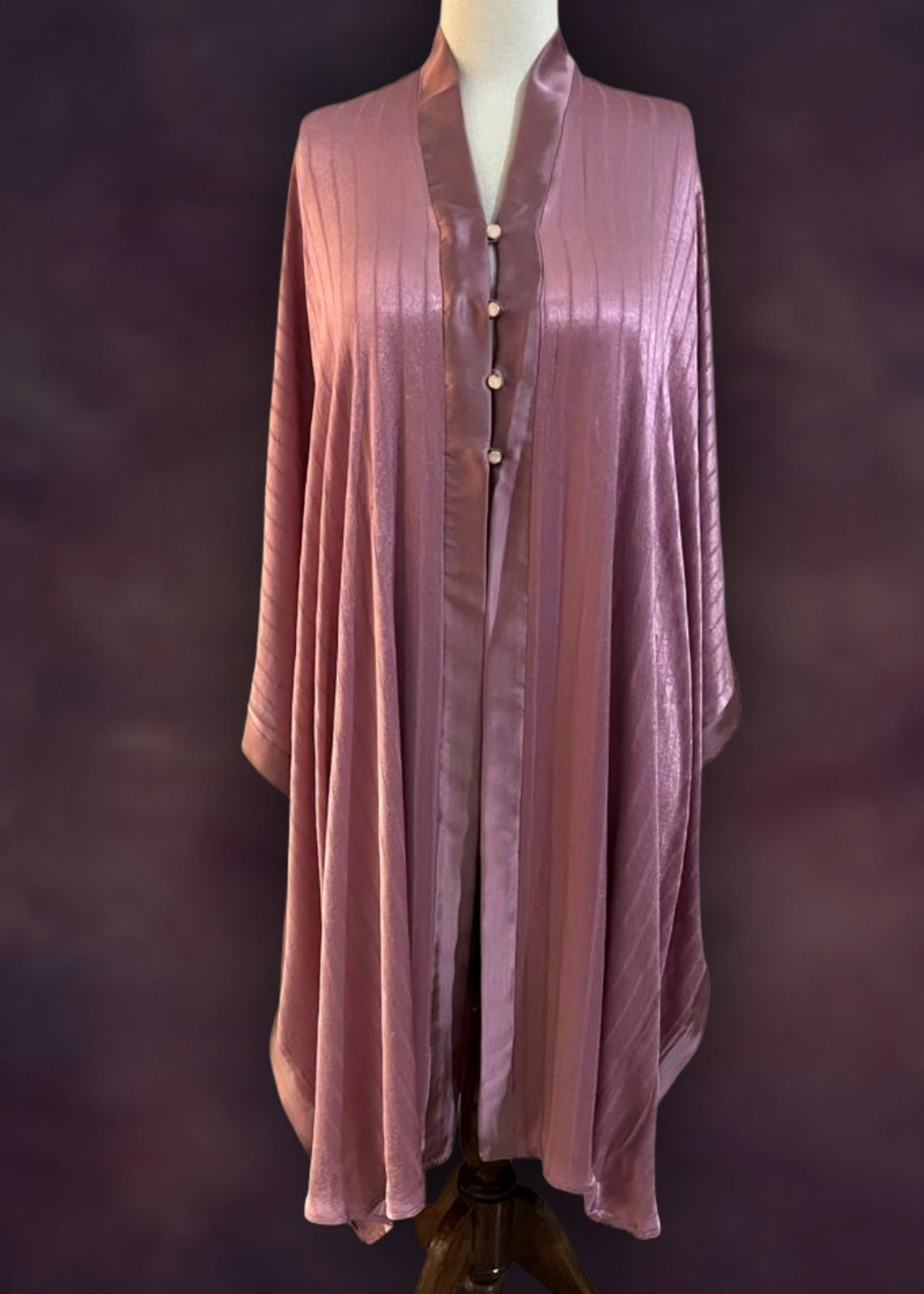 poly silk Abaya in Mauve pink