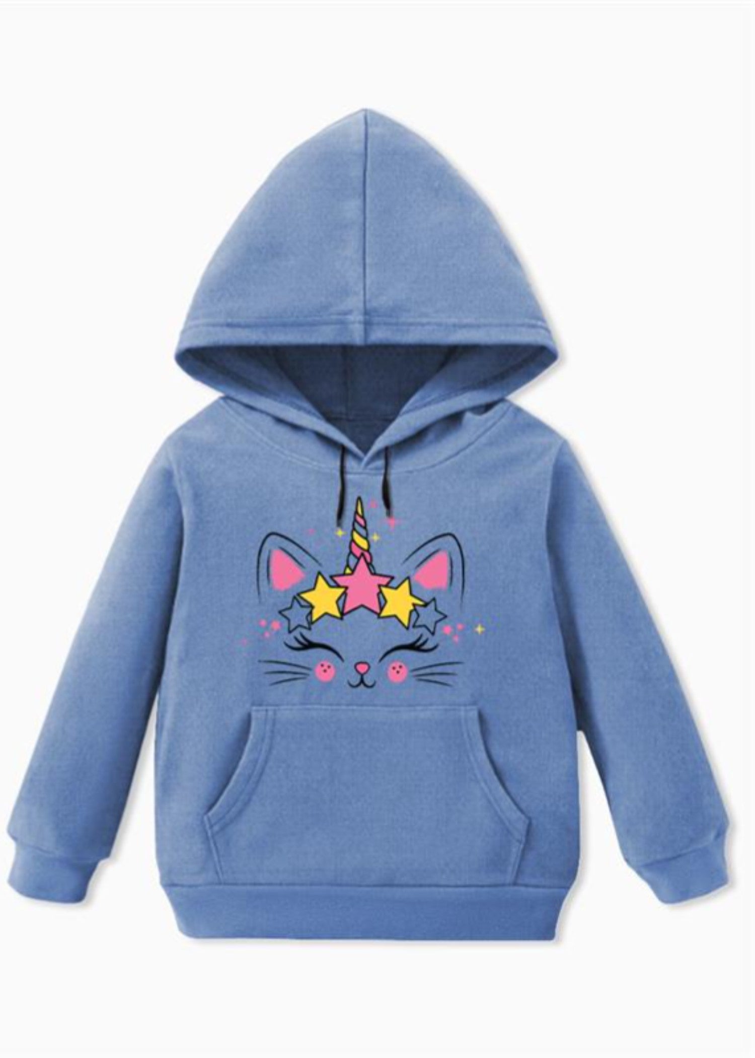 fleece Hoodie in Light blue