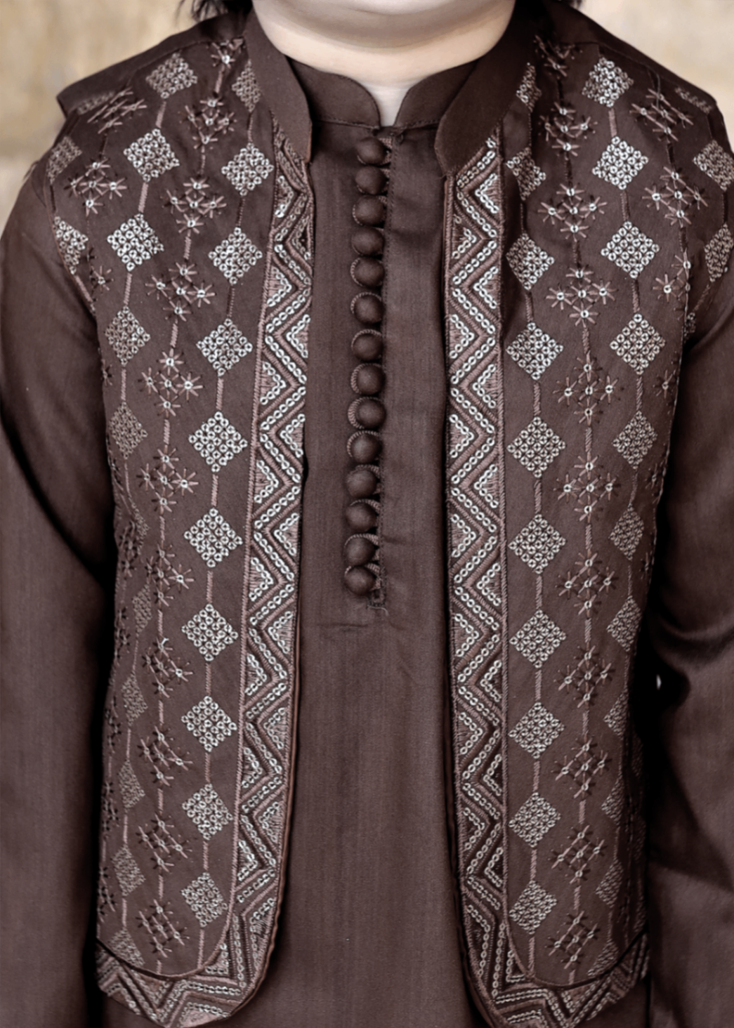 suiting Waistcoat in Chocolate brown