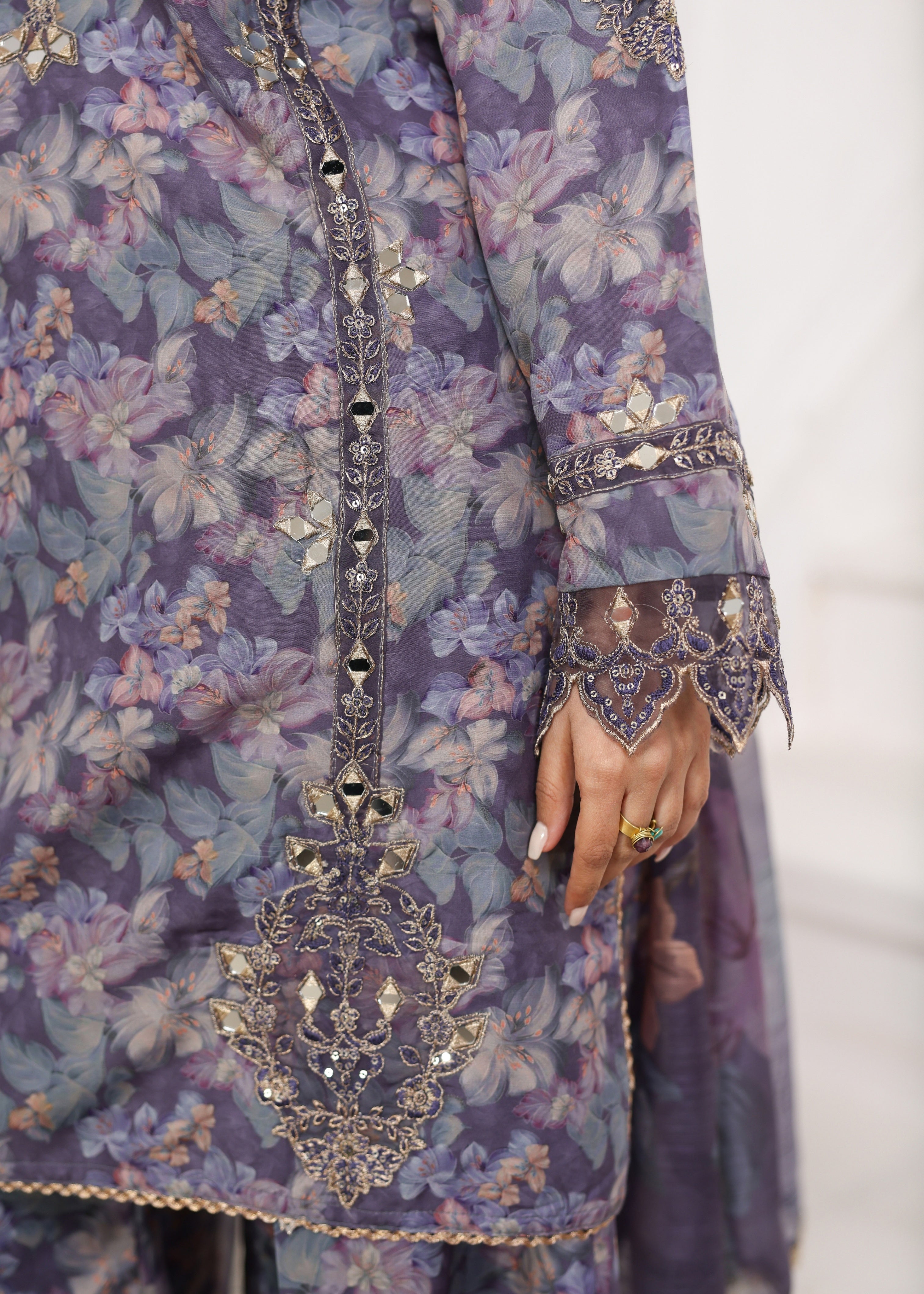 silk Kurta Set in Royal amethyst