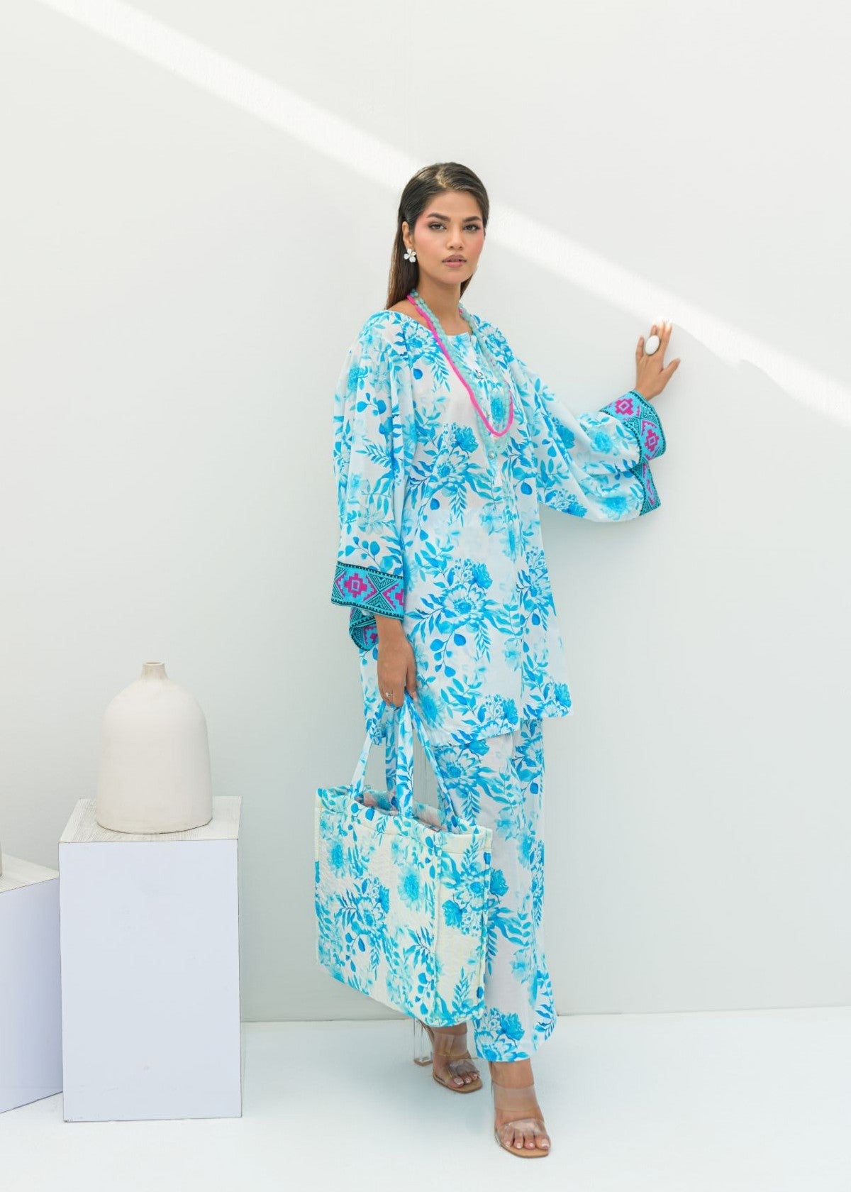 cambric Co ord Sets in Light blue