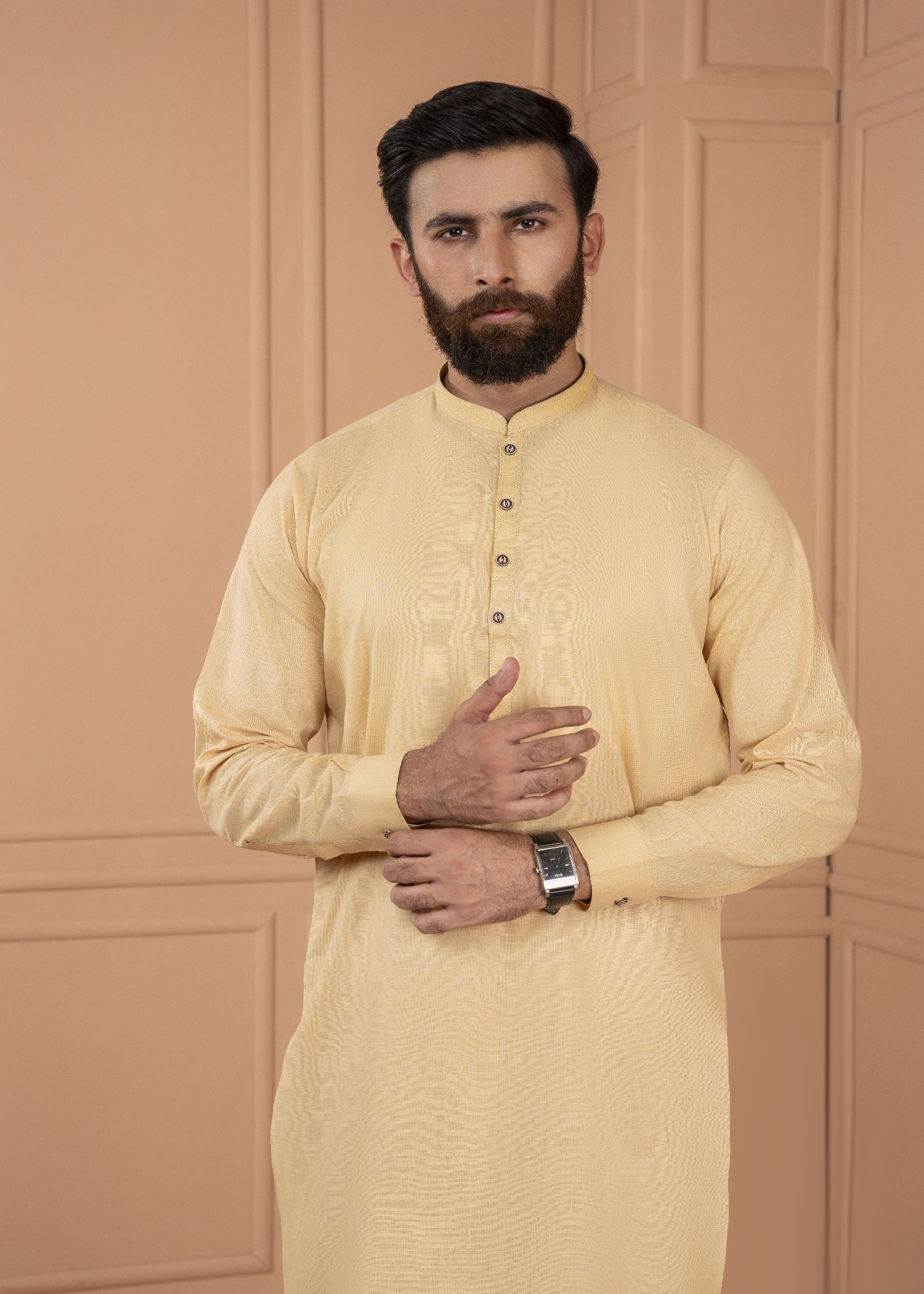 cotton Kurta Set in Gold