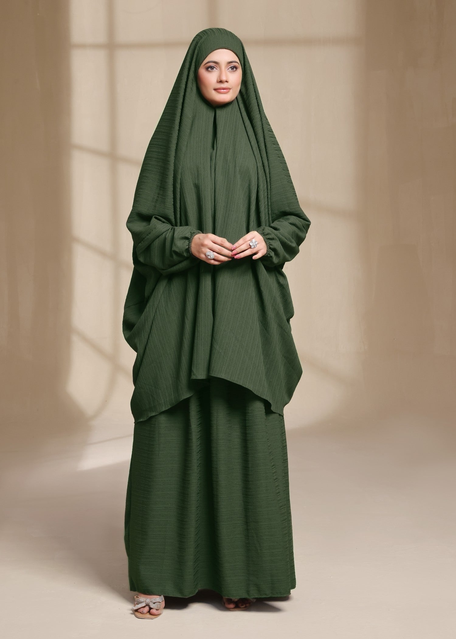 georgette Jilbab in Olive green