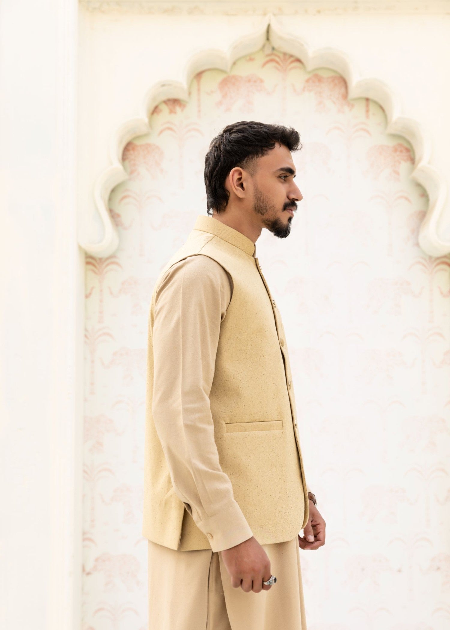 karandi Waistcoat in Wheat