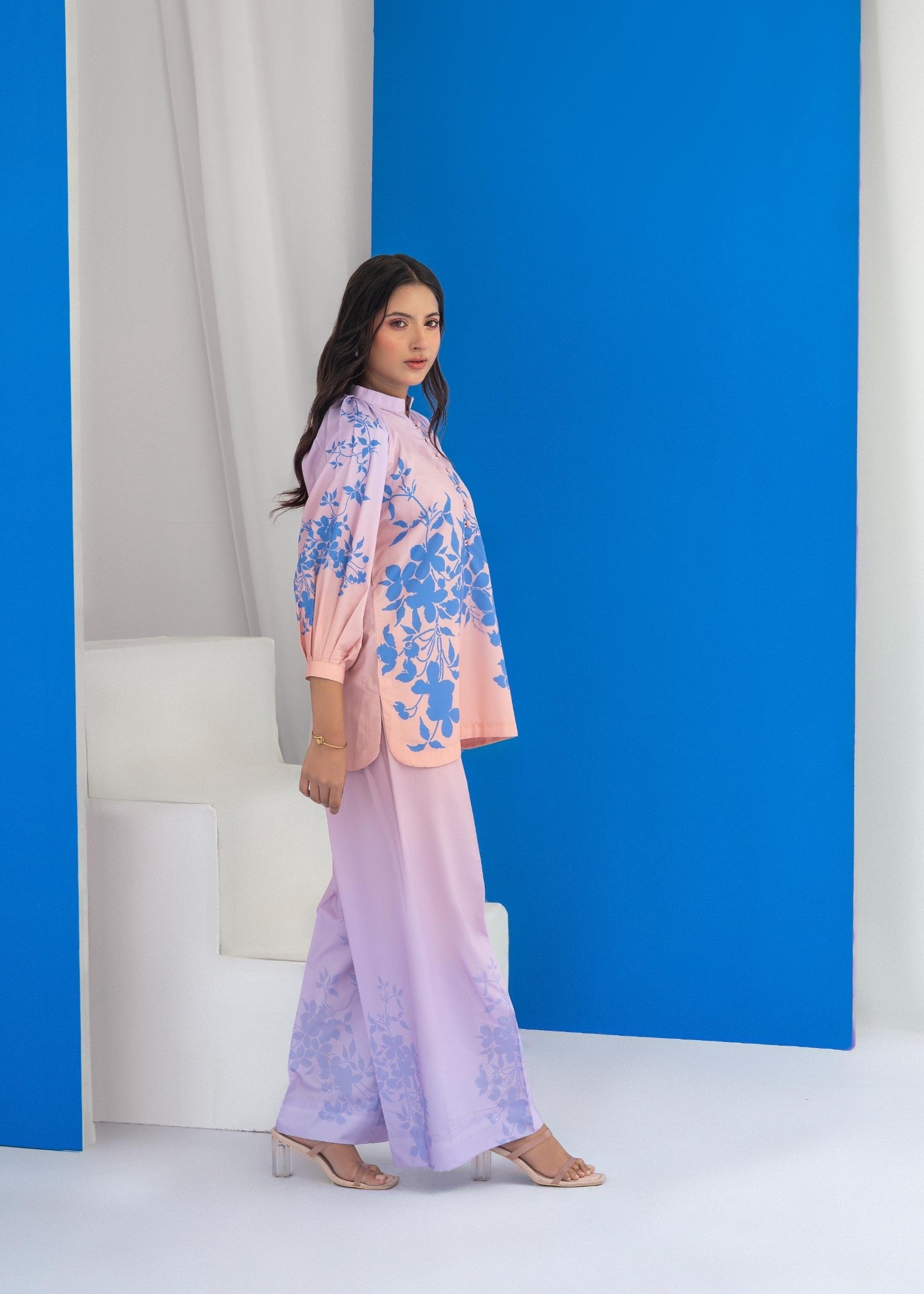 cambric Co ord Sets in Lilac, peach pink