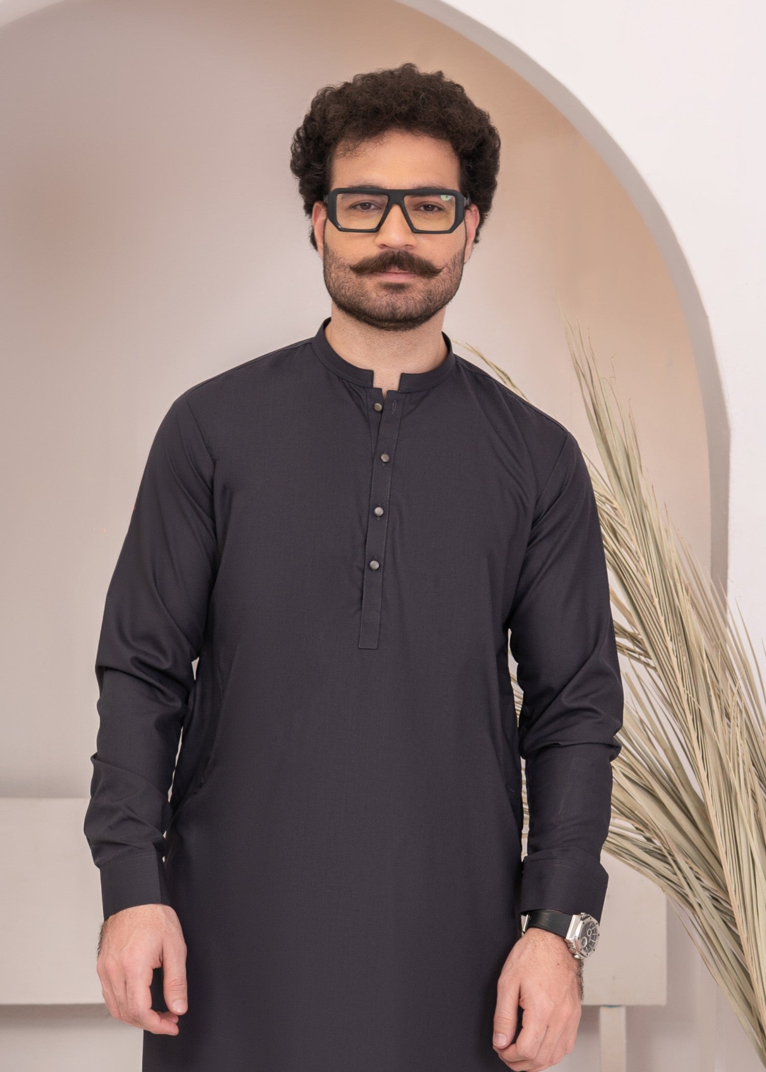 wash & wear Shalwar Kameez in Shadow by Hassan Jee Men