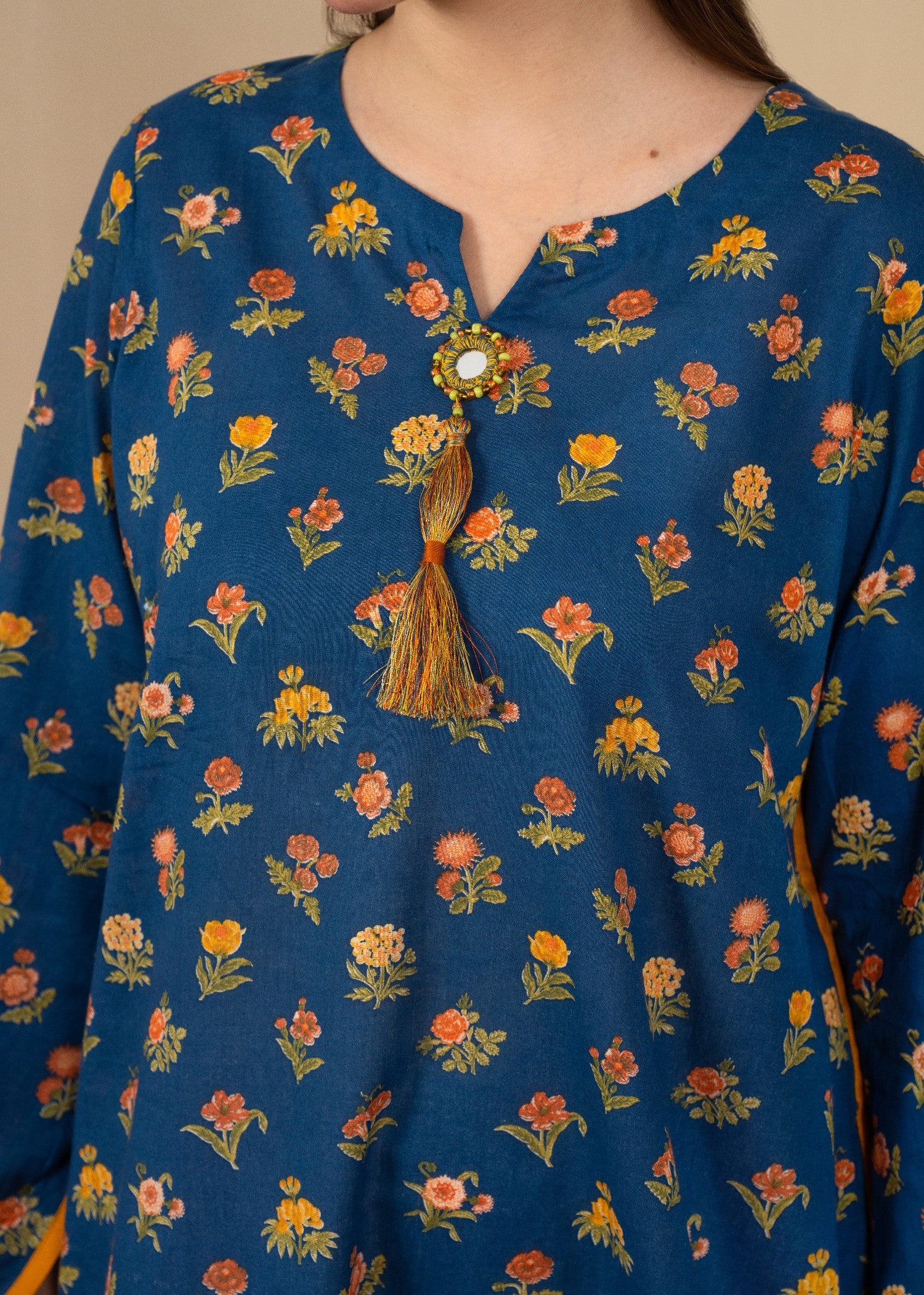 lawn Kaftan in Blue