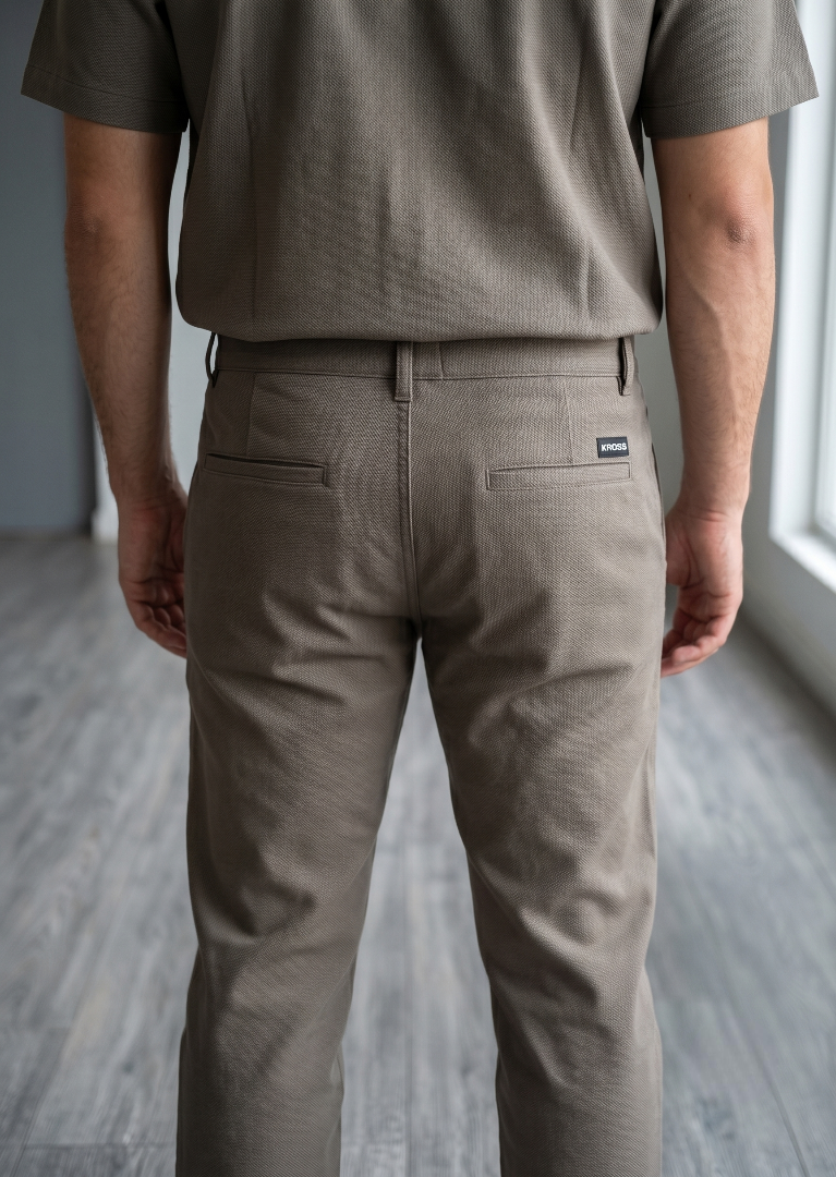 cotton satin Pants in Sage green
