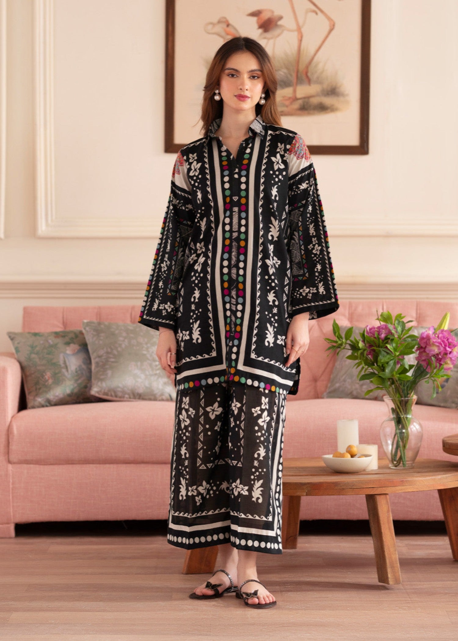 lawn Unstitched in Black by - KEW0671 |