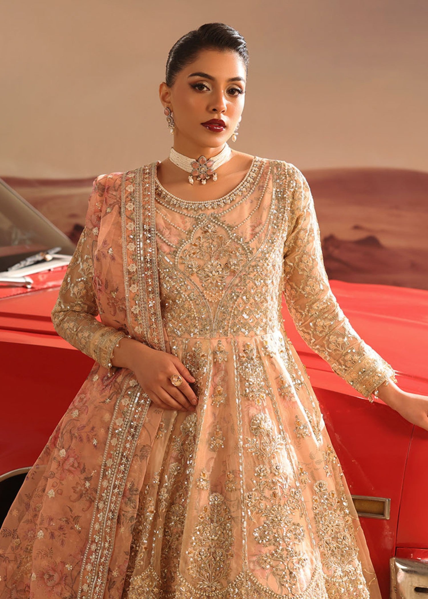 organza Maxi in Peach orange