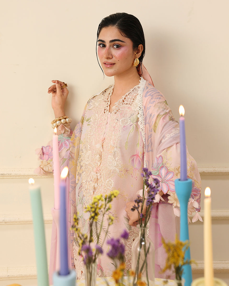Hemline Soleil Prints Lawn – Berry Creme