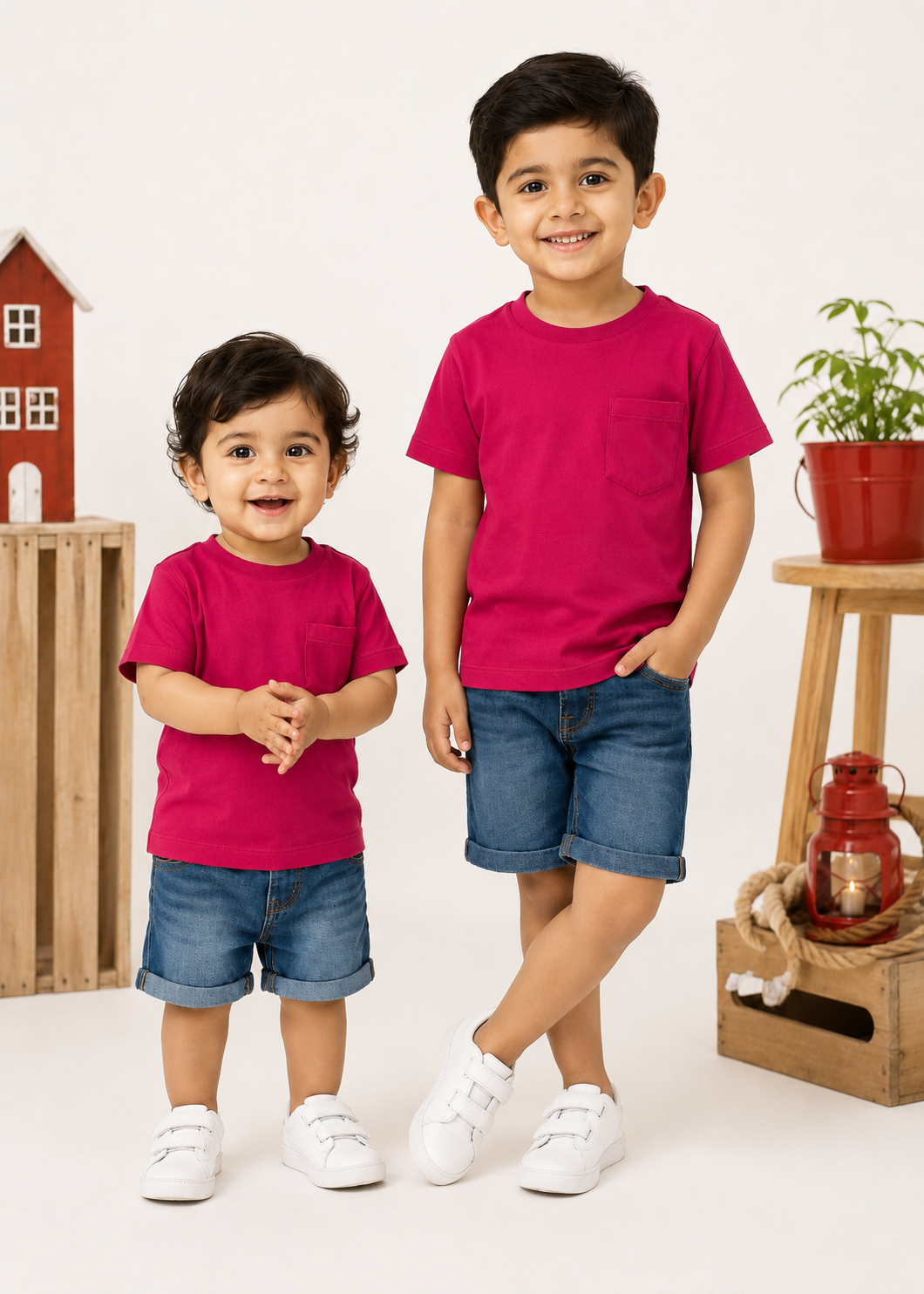 single jersey knit T Shirt in Cardinal red