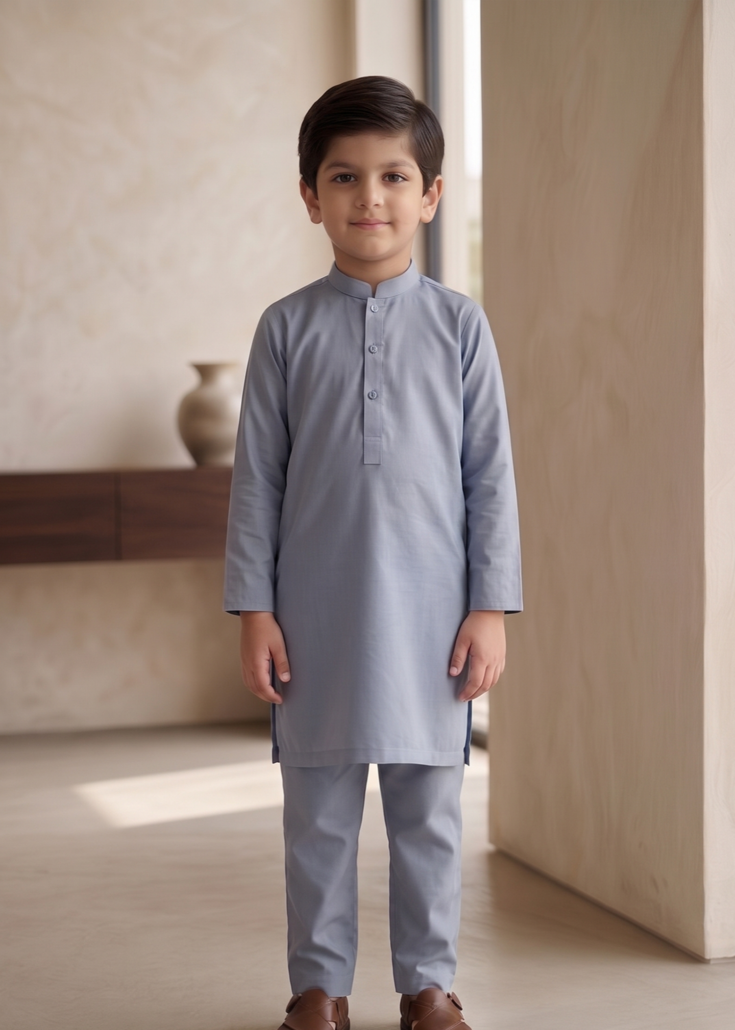 wash & wear Kurta Set in Periwinkle
