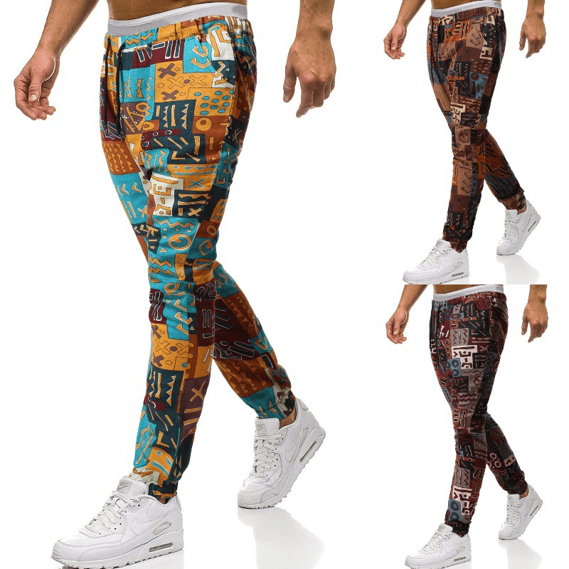 Trendy Retro Ethnic Style Cotton and Linen plus Size Casual Harem Pants