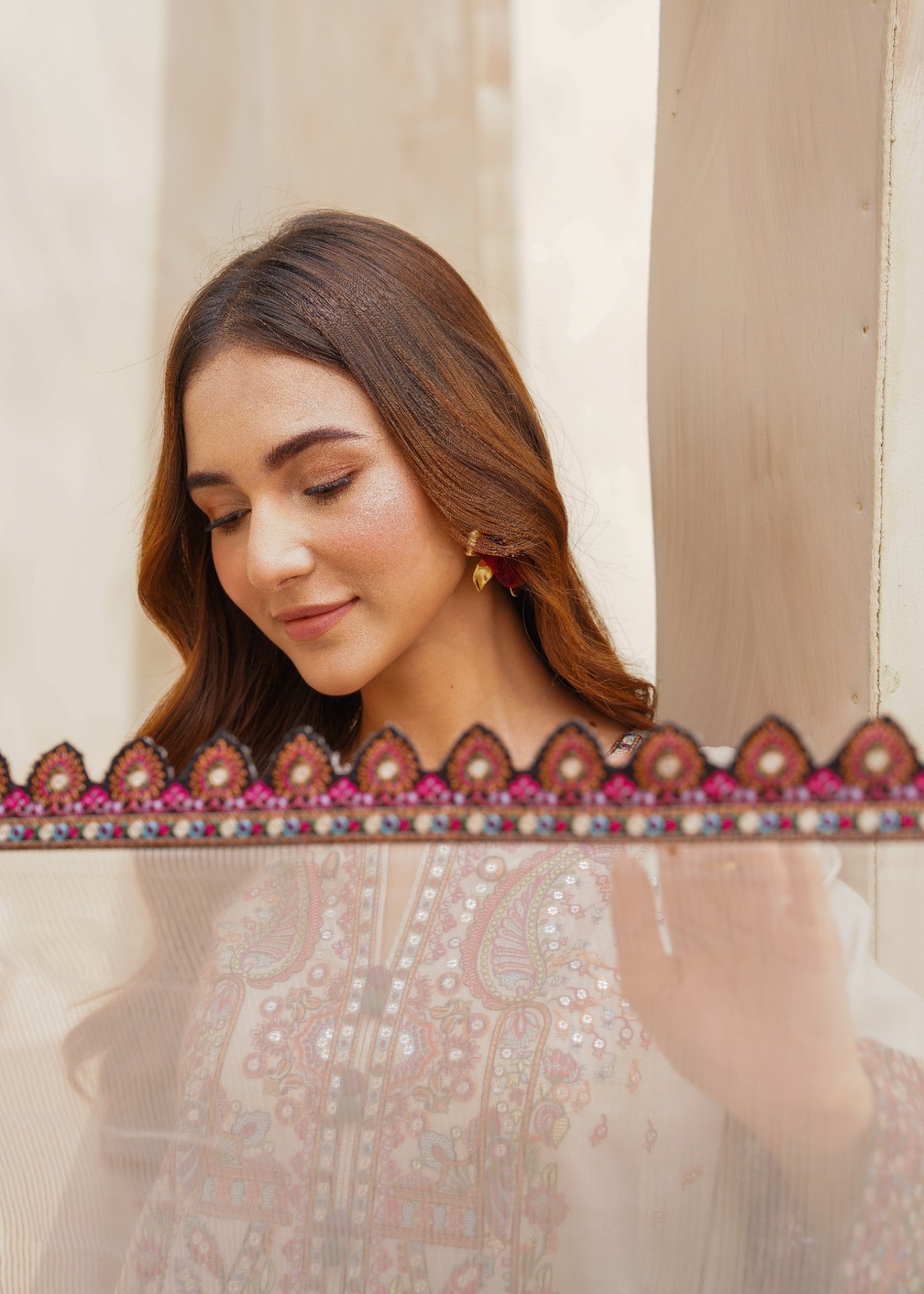 cotton Kurta Set in Beige