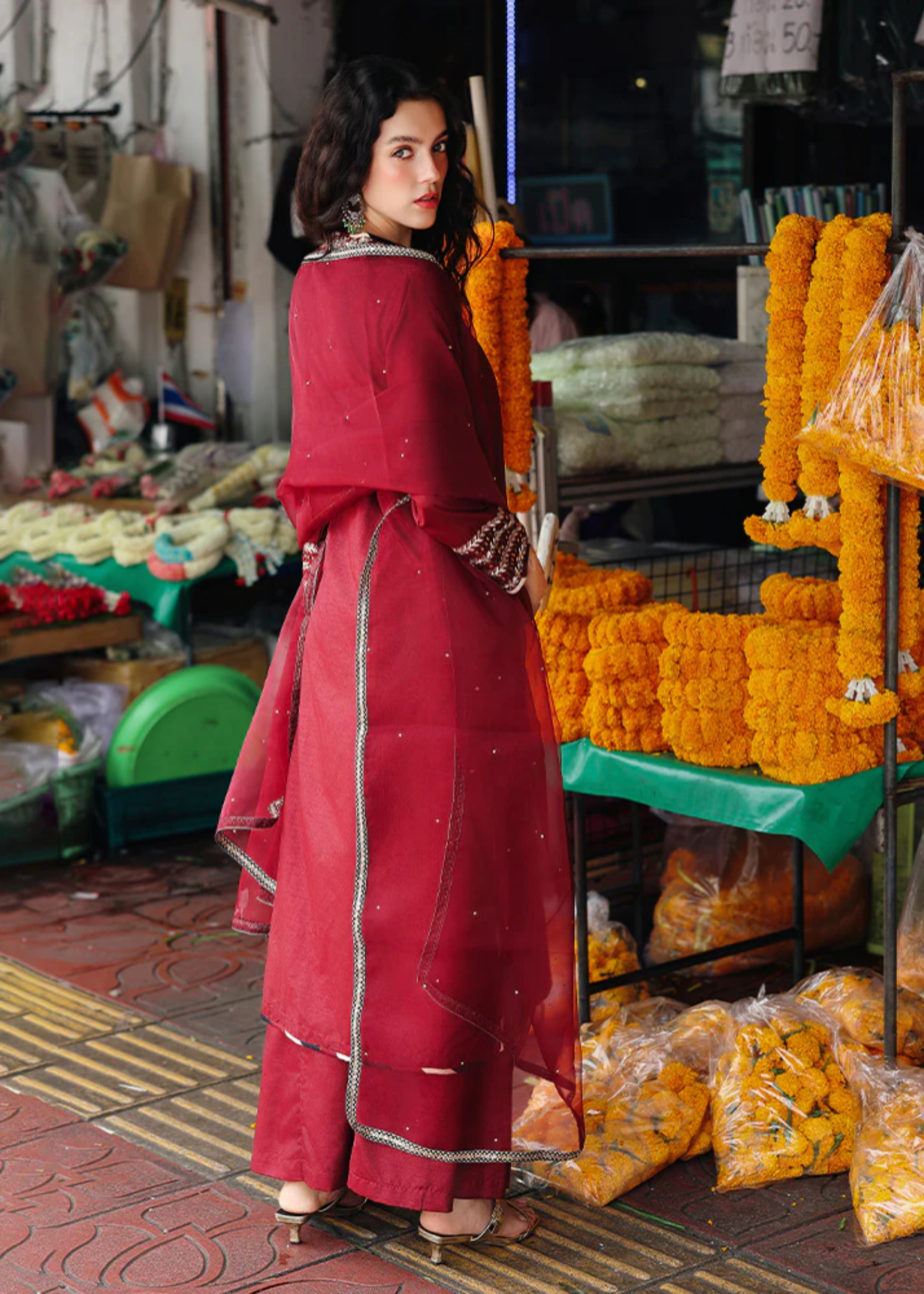 raw silk Angrakha in Maroon