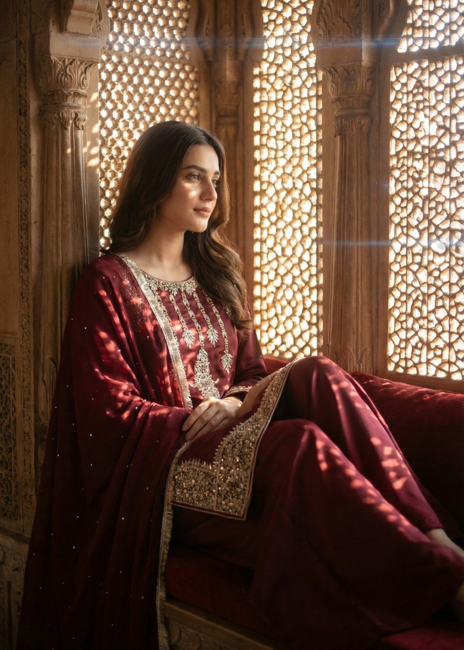 charmuse/shamooz Kurta Set in Maroon