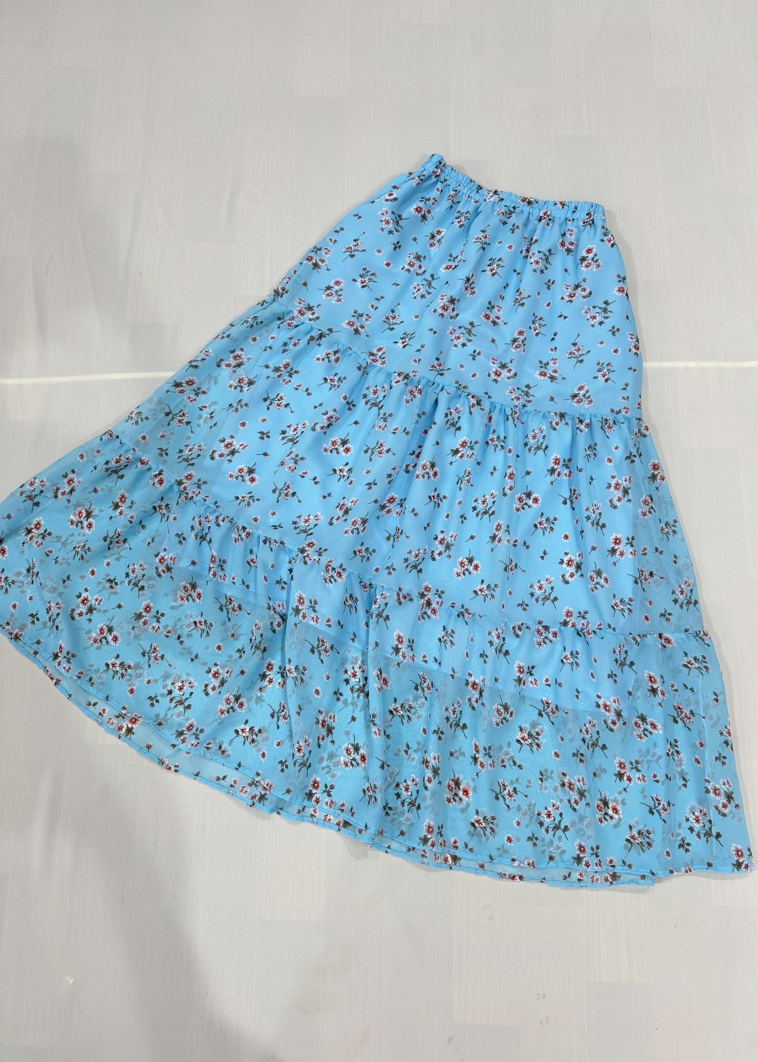 chiffon Skirt in Blue lagoon