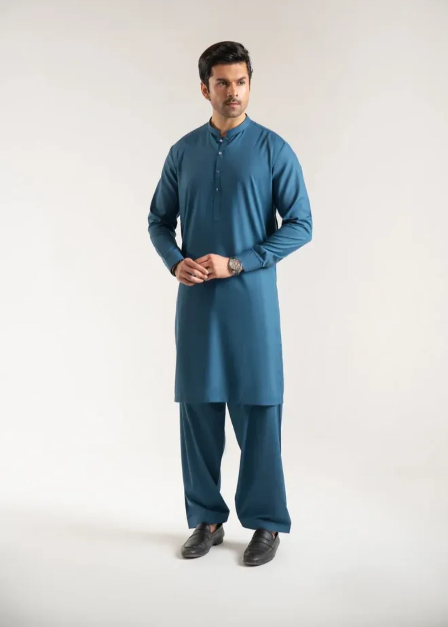 wash & wear Shalwar Kameez in Bondi blue