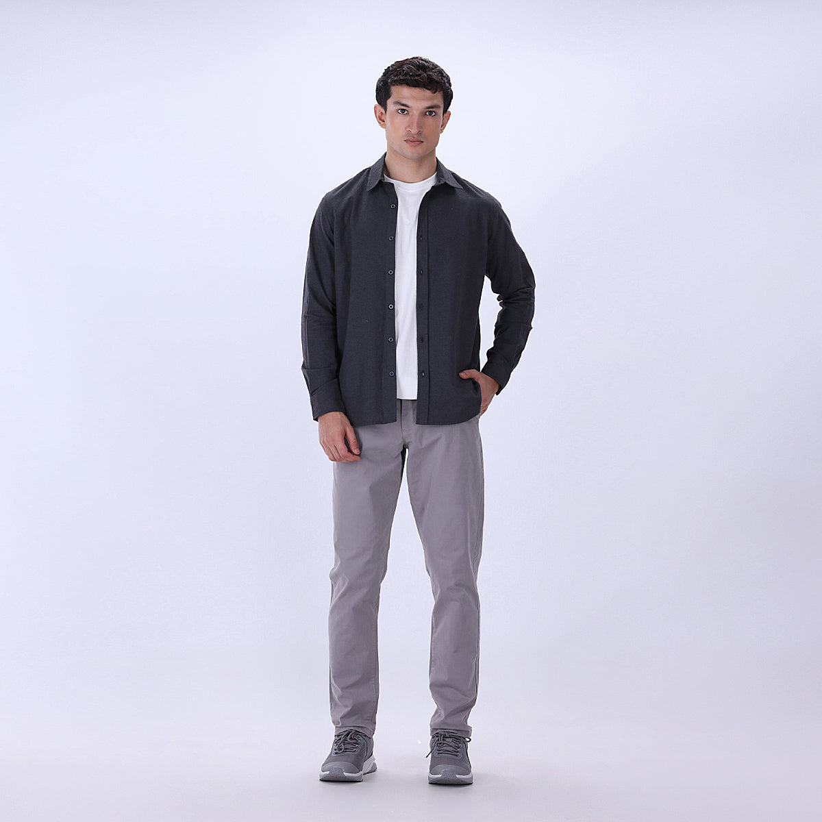 seersucker Formal Shirt in Coal