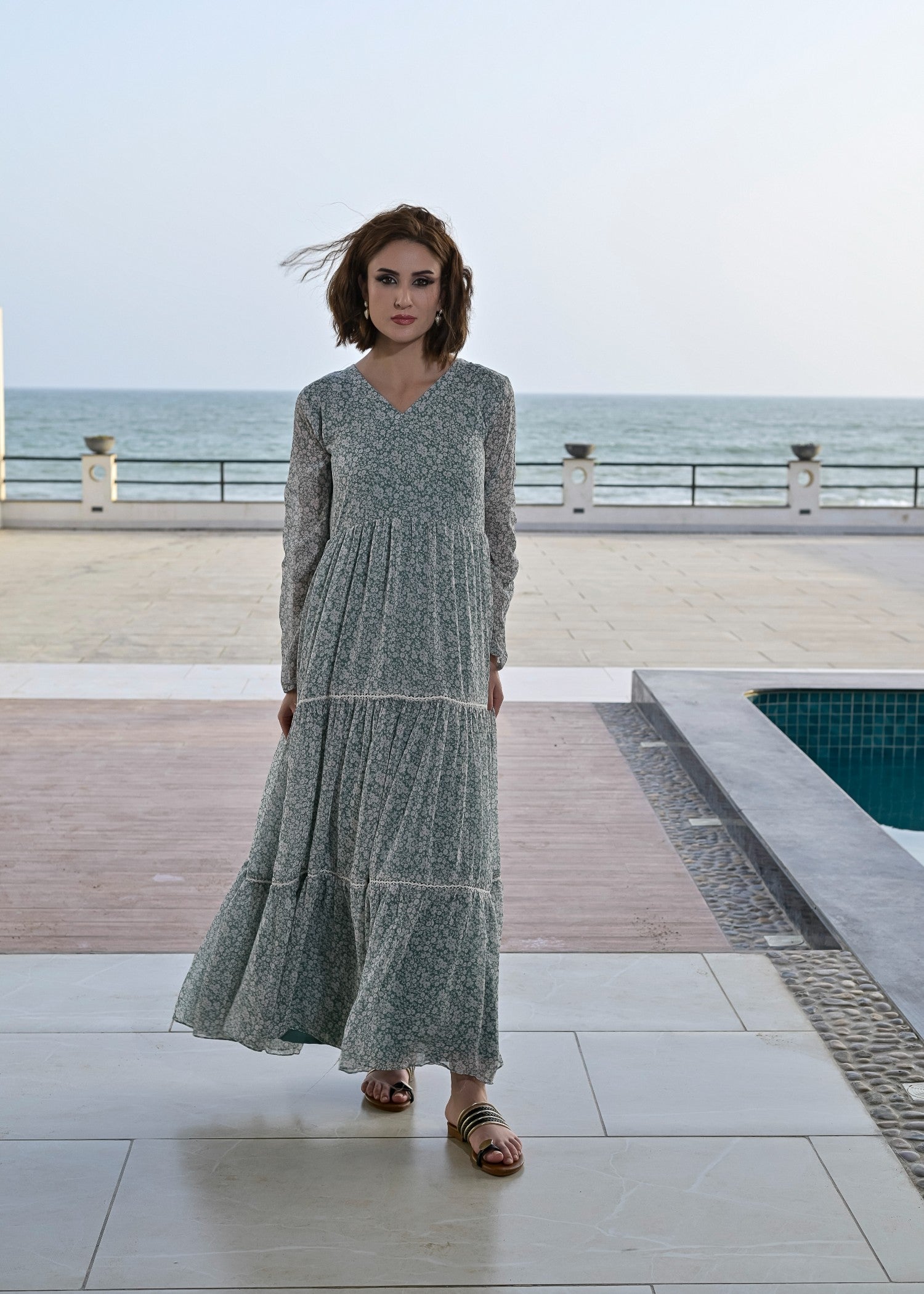 chiffon Maxi in Pastel green