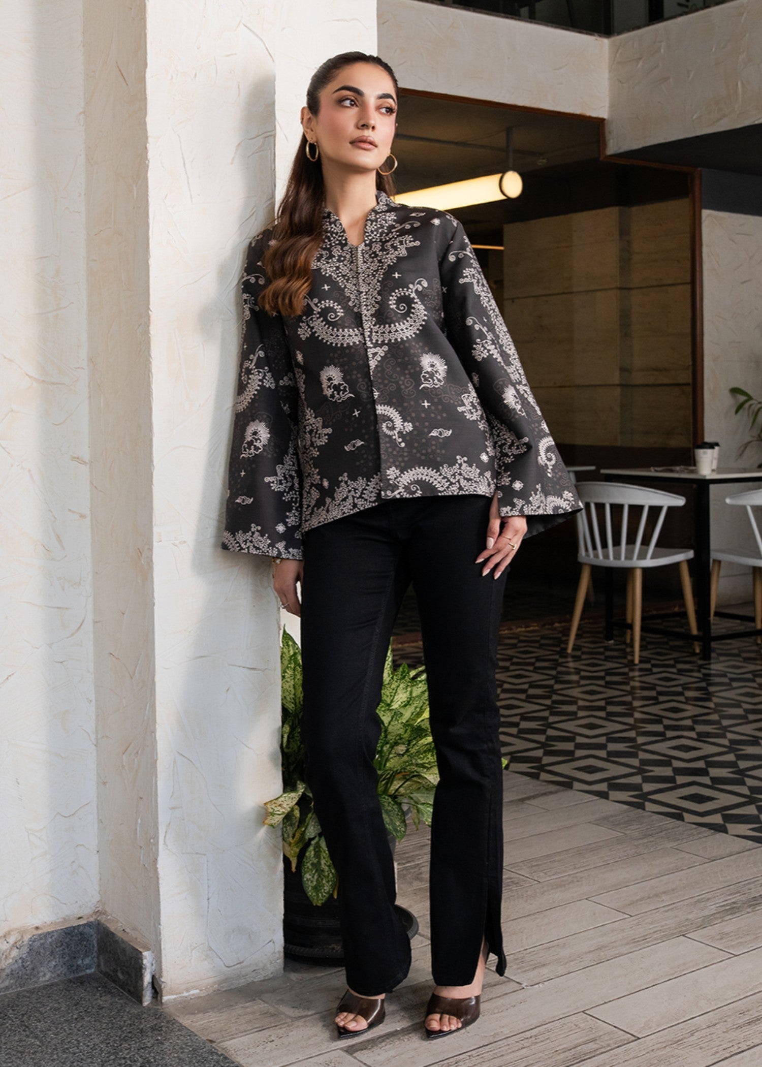 khaddar Jacket in Dark grey