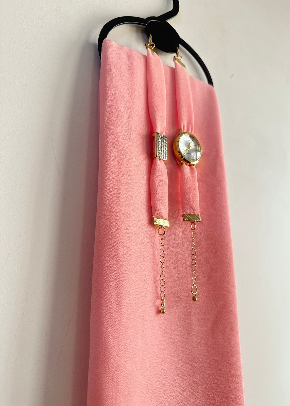 georgette Hijab in Peach pink