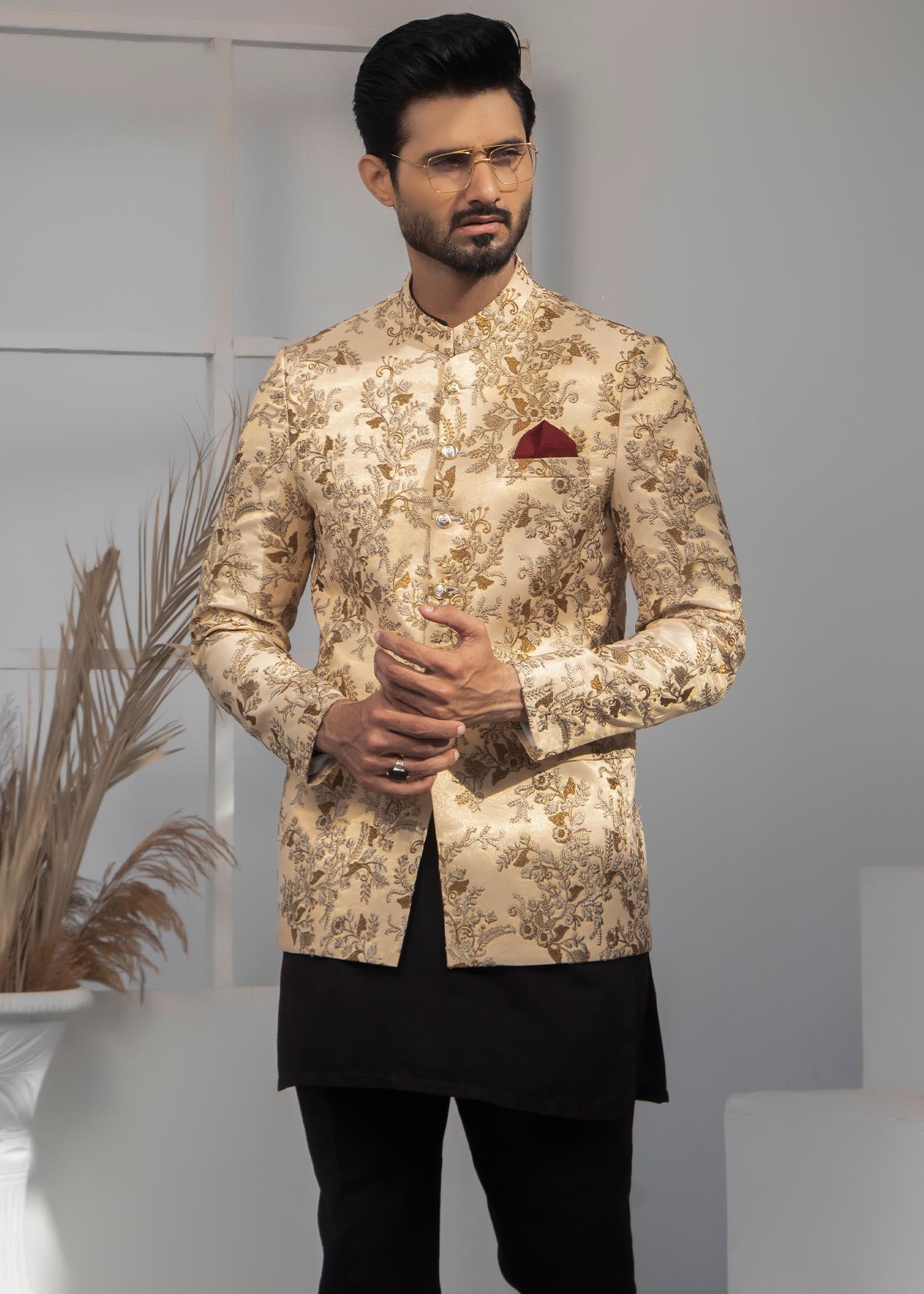 cotton silk Prince Coat in Cream