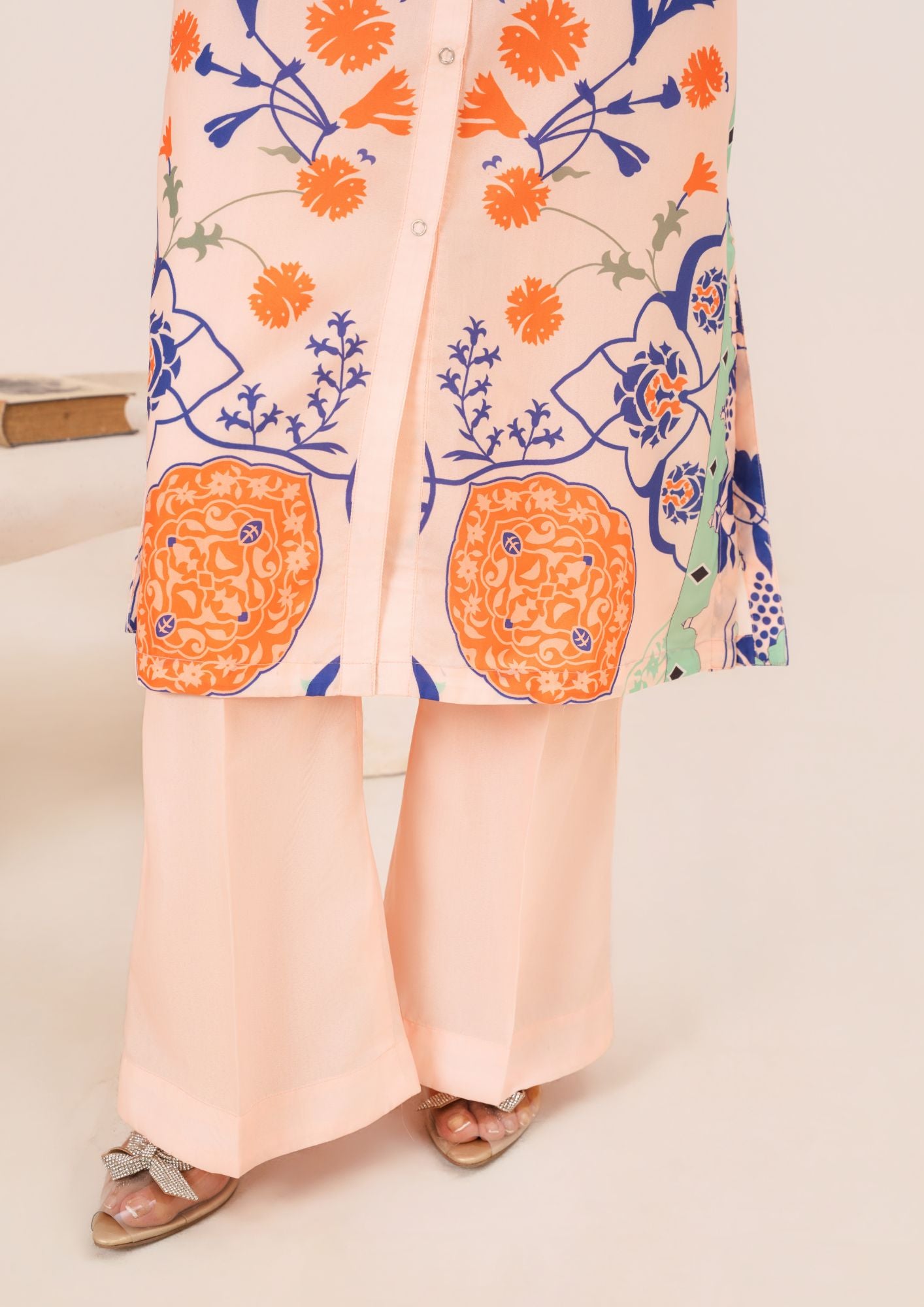 swiss cotton Kurta Set in Aquamarine
