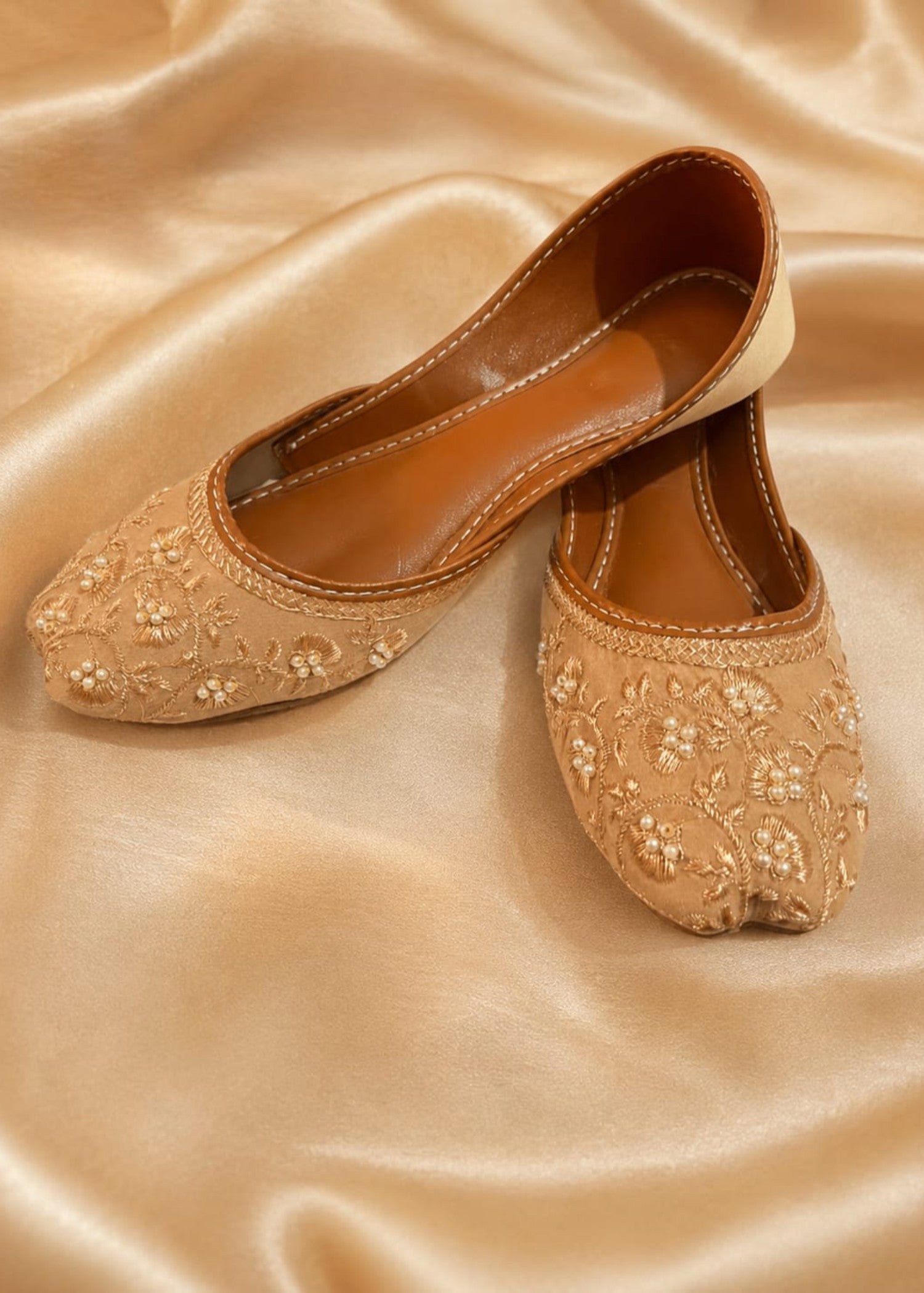 Khussa in Beige by - High Quality Women Khussa RKX7832
