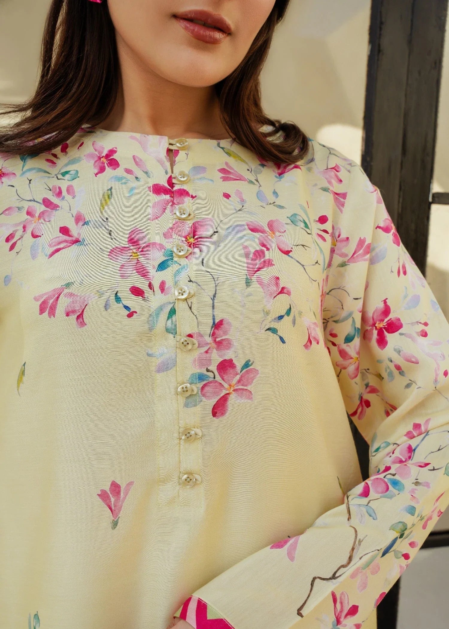 cotton silk Co Ord Sets in Lemon