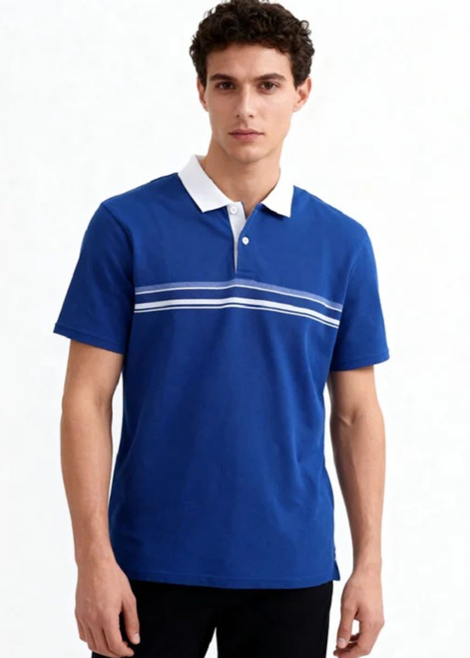 cotton pique Polo Shirt in Royal blue
