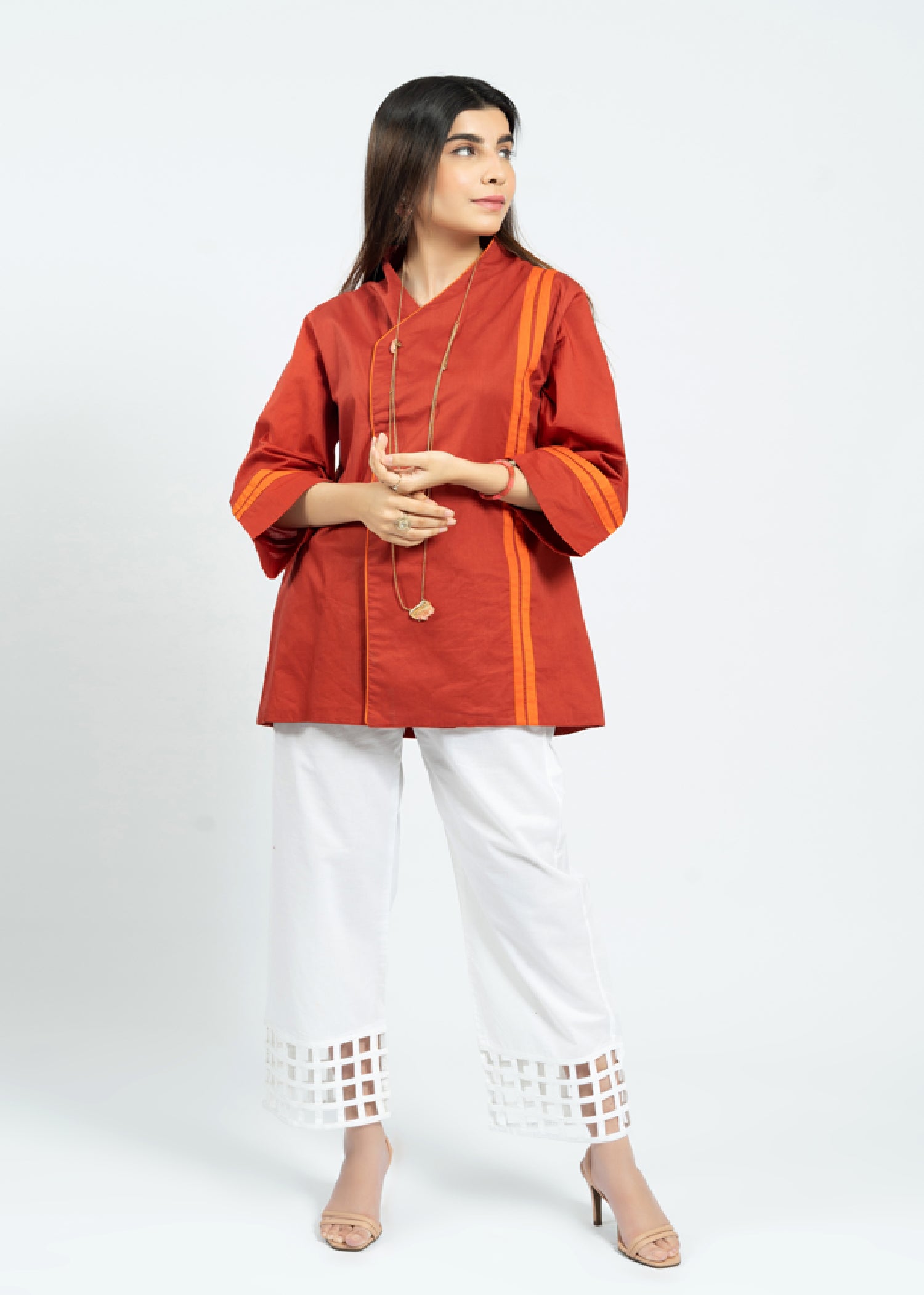 cotton Tunic in Pumpkin orange