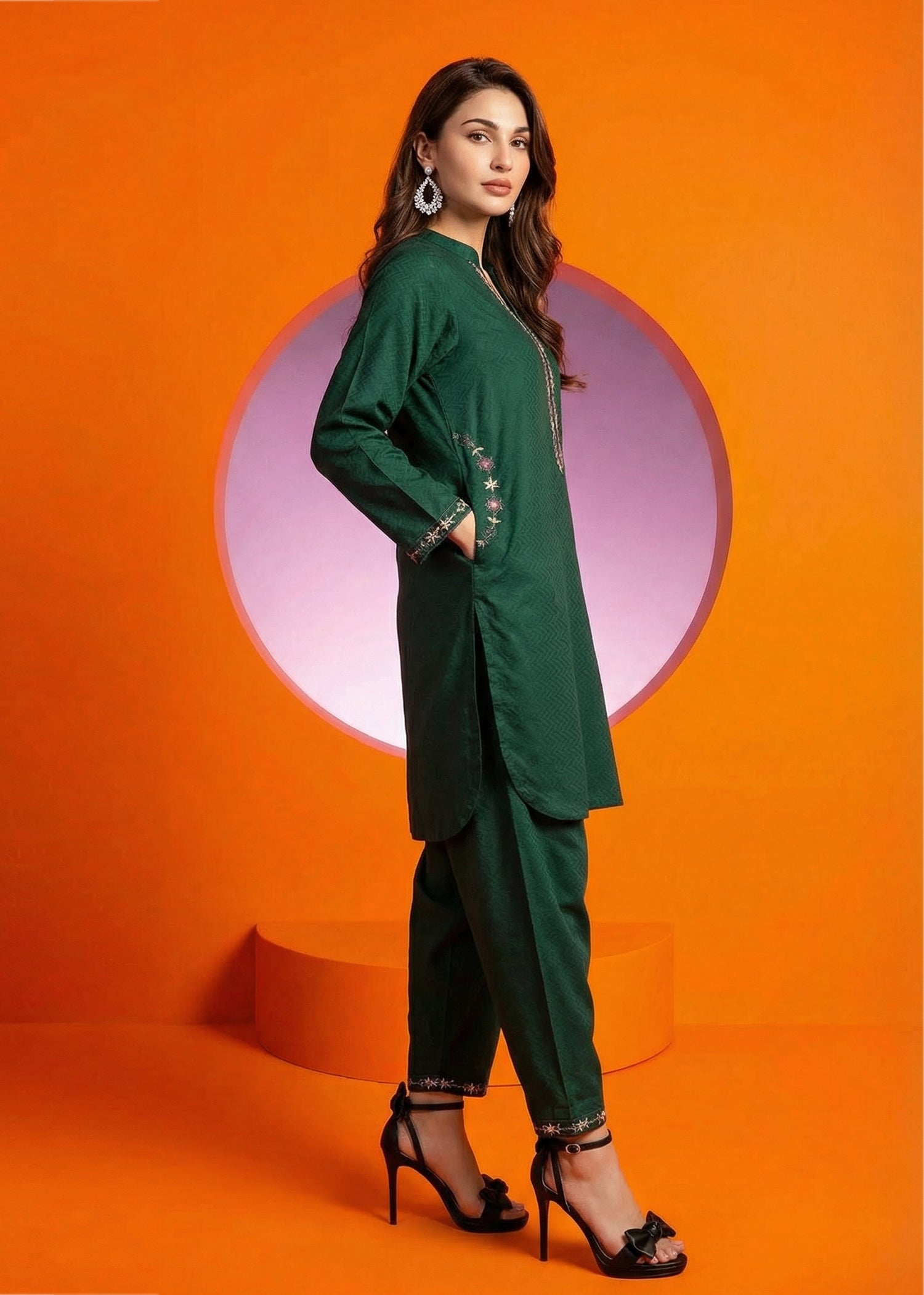 banarasi Kurta Set in Green