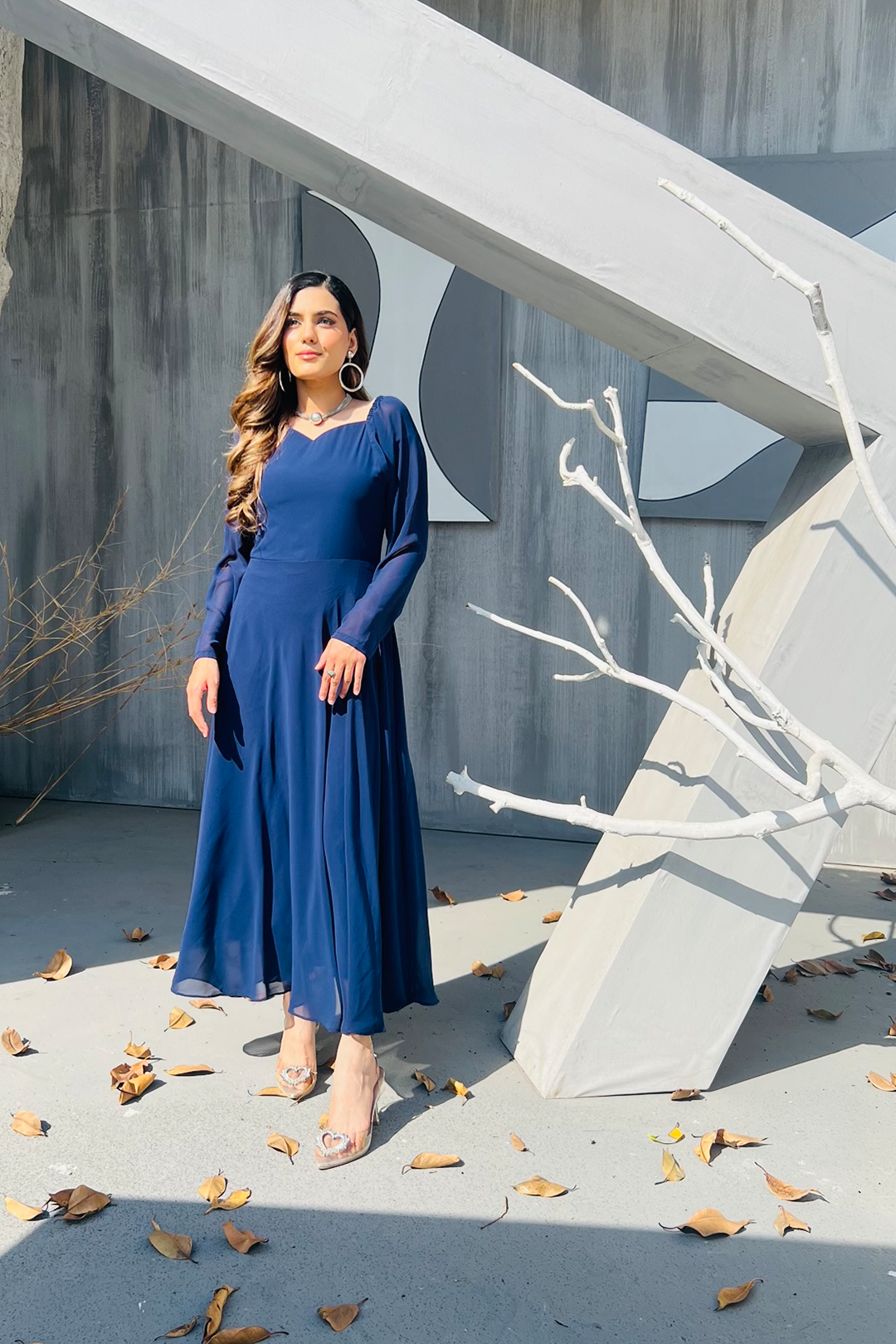 chiffon Dress in Blue