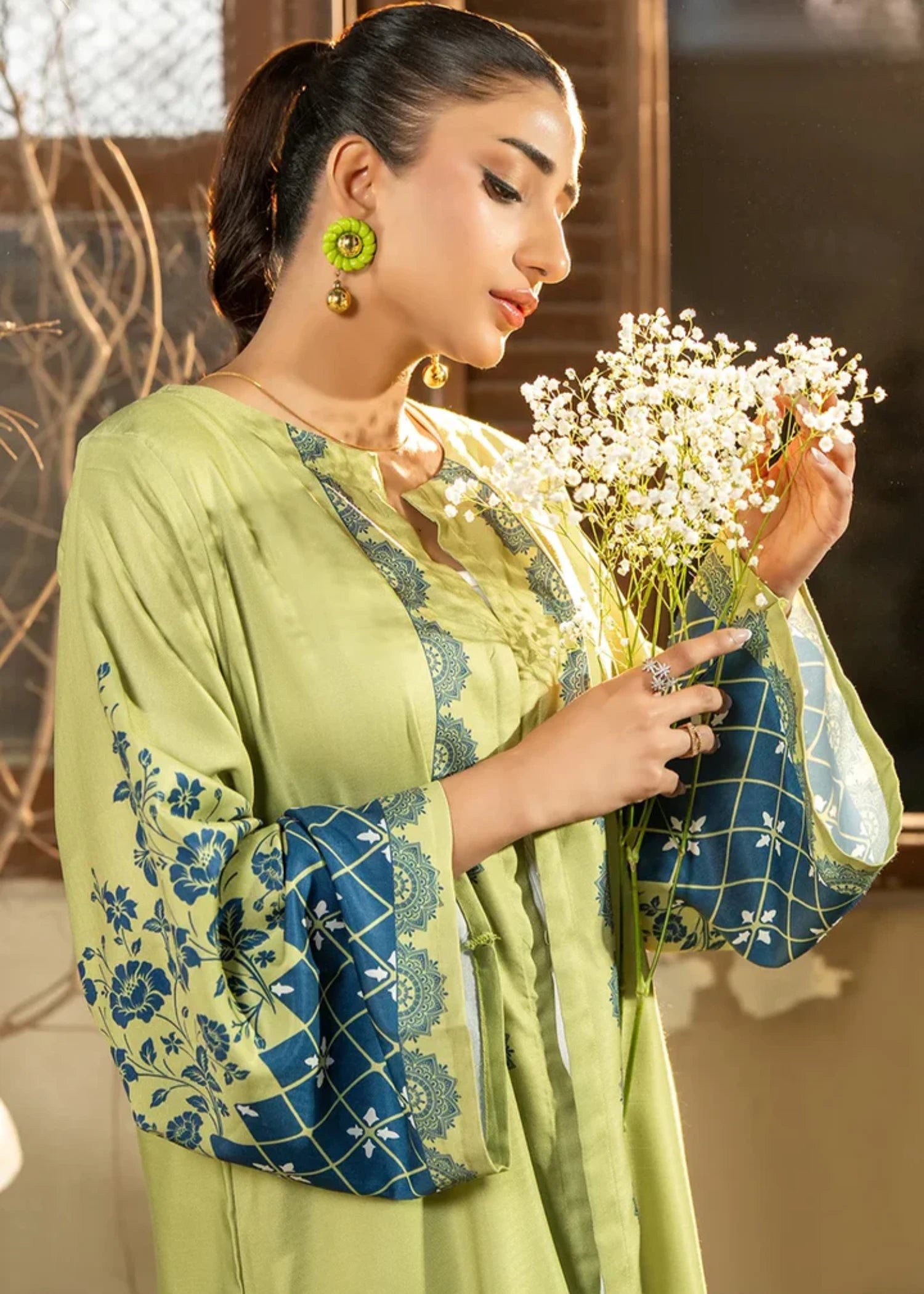 cambric Gown in Apple green