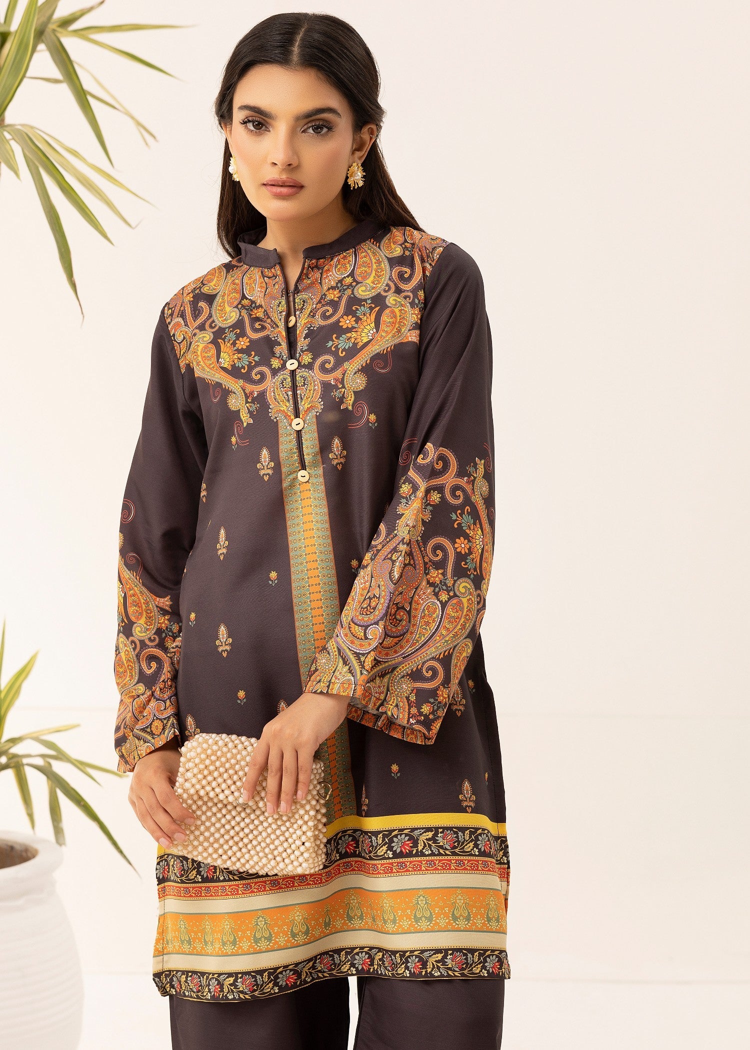 poly lawn Co Ord Sets in Dark brown