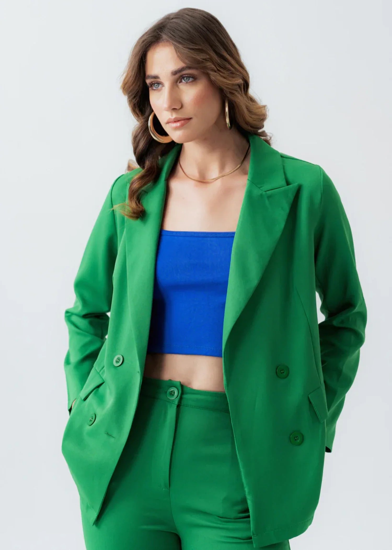 spandex Blazer in Green