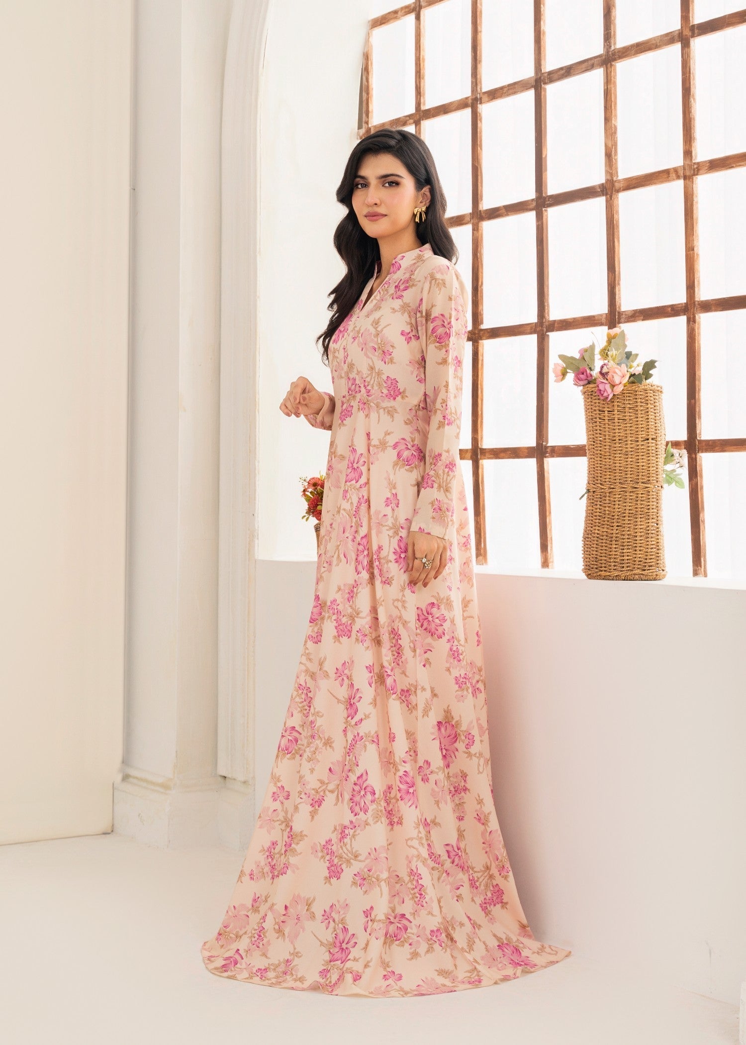 silk Maxi in Pink lace