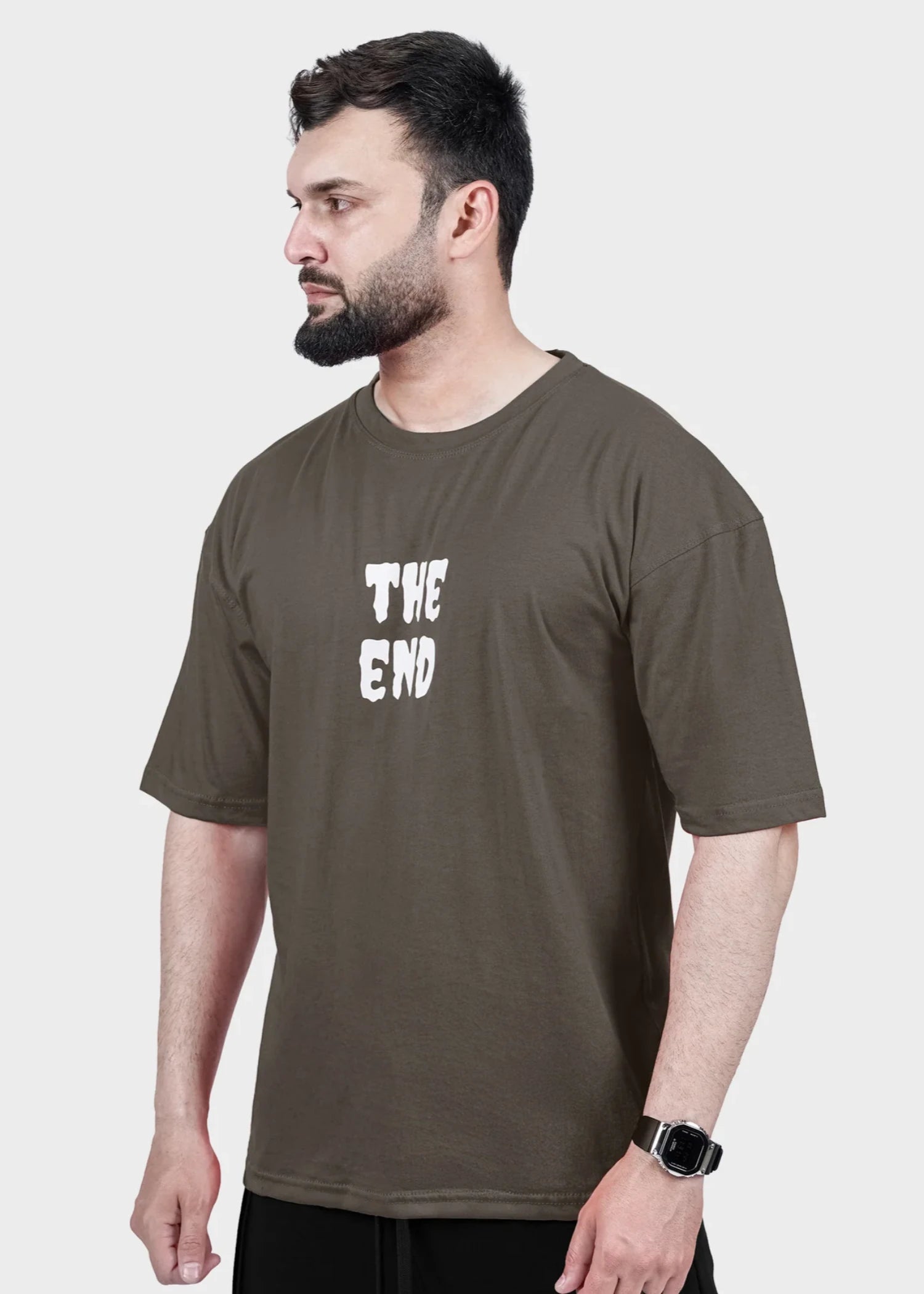 cotton T Shirt in Walnut brown
