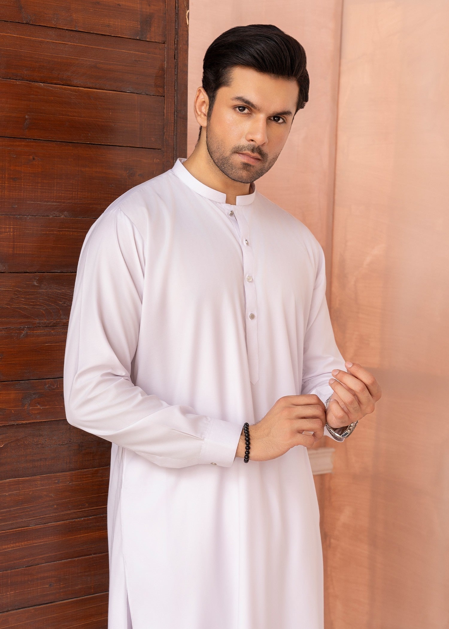 wash & wear Shalwar Kameez in Pearl white by Buraq