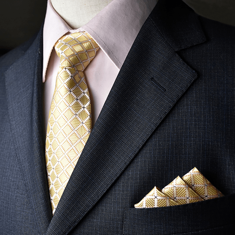 Men Tie and Pocket Towel Suit Business Formal Jacquard Ties