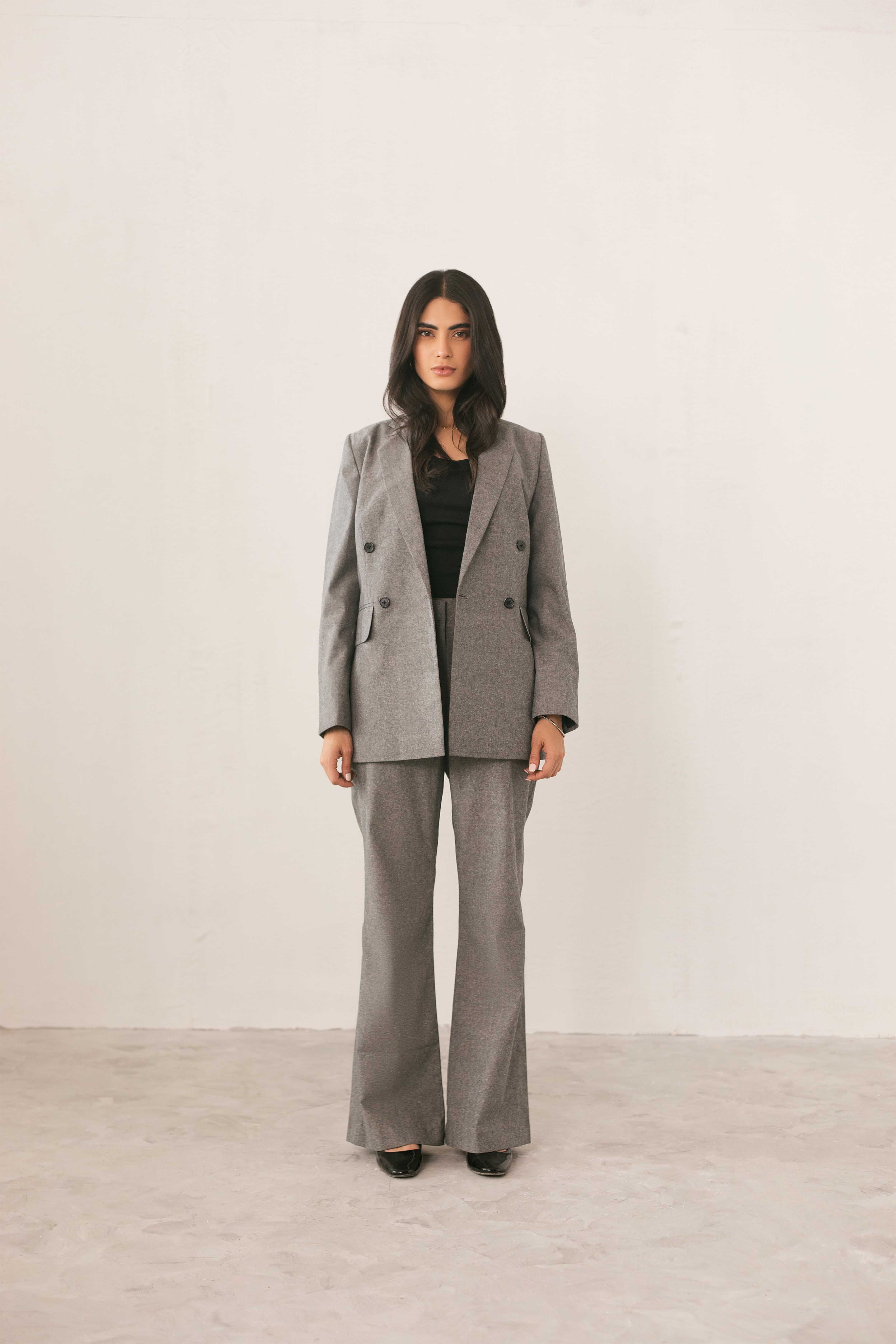 zari cotton Trousers in Ash grey