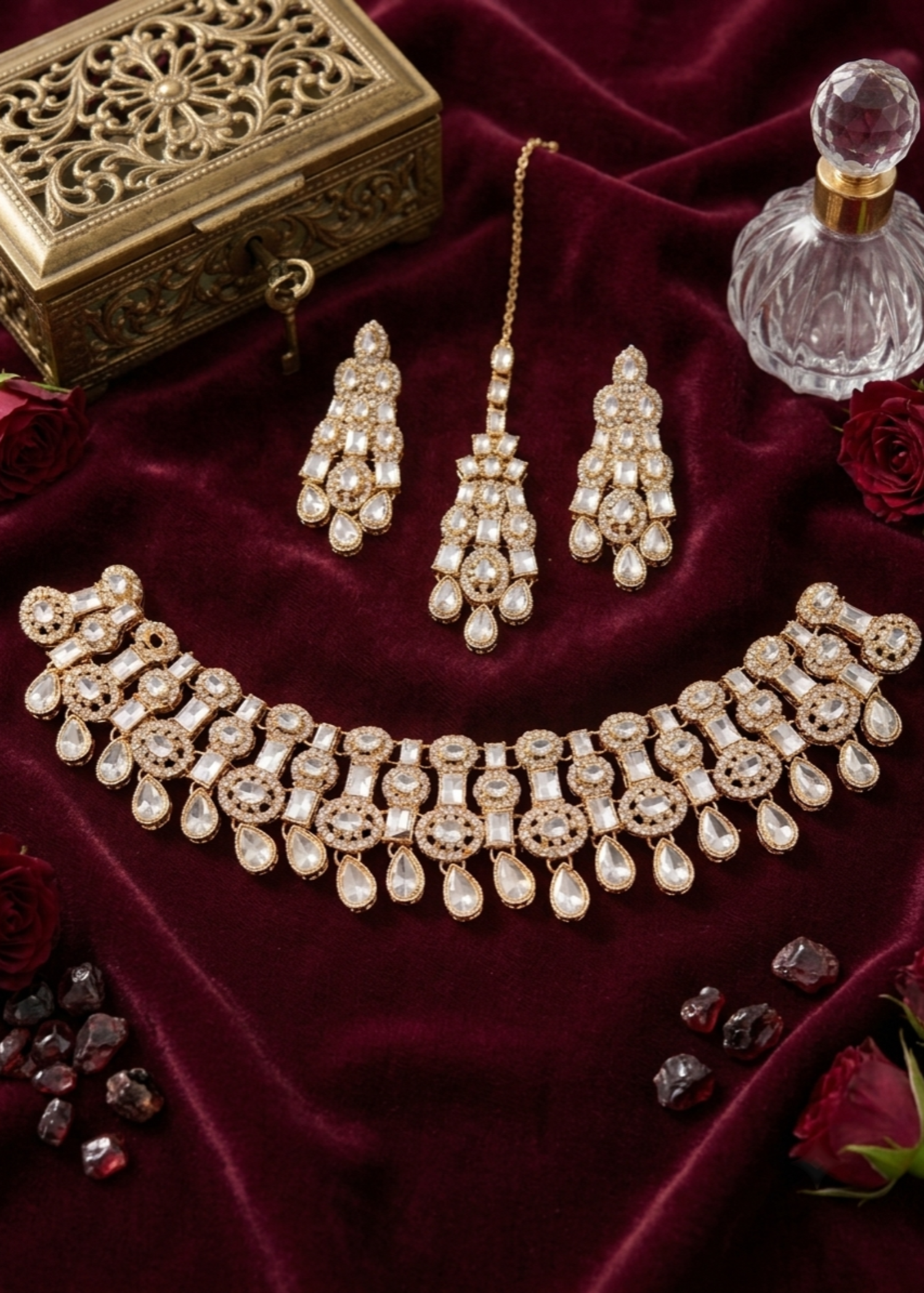 Jewelry Set in Pearl white Color by - Trendy Women Jewelry Set XVH0595