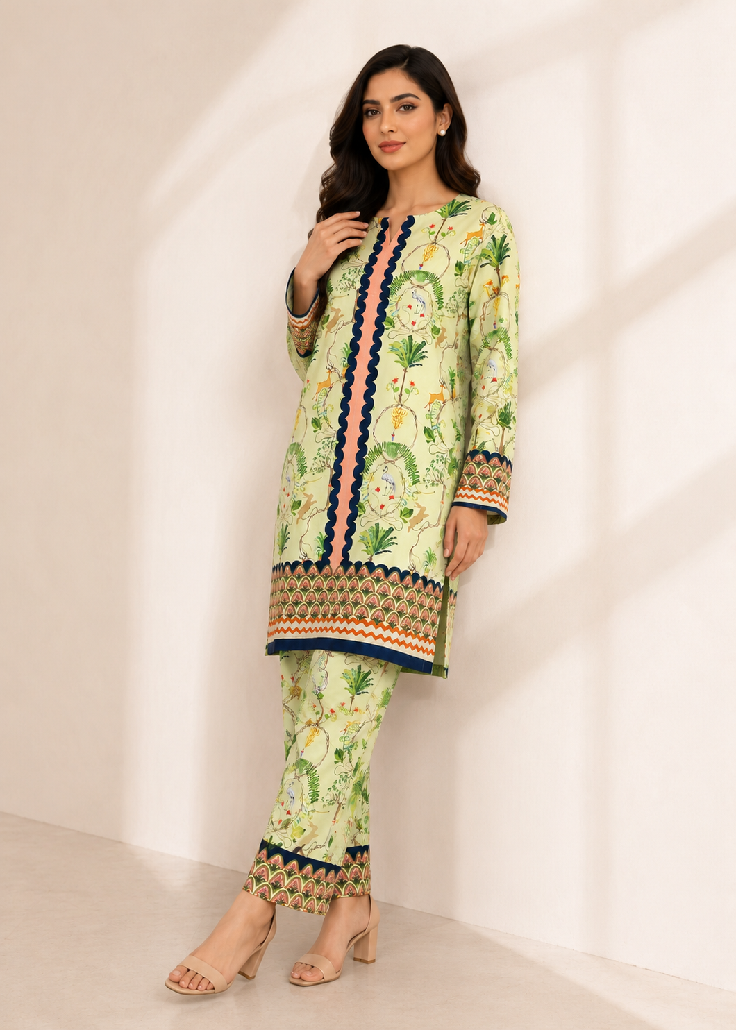herringbone Co Ord Sets in Pistachio green