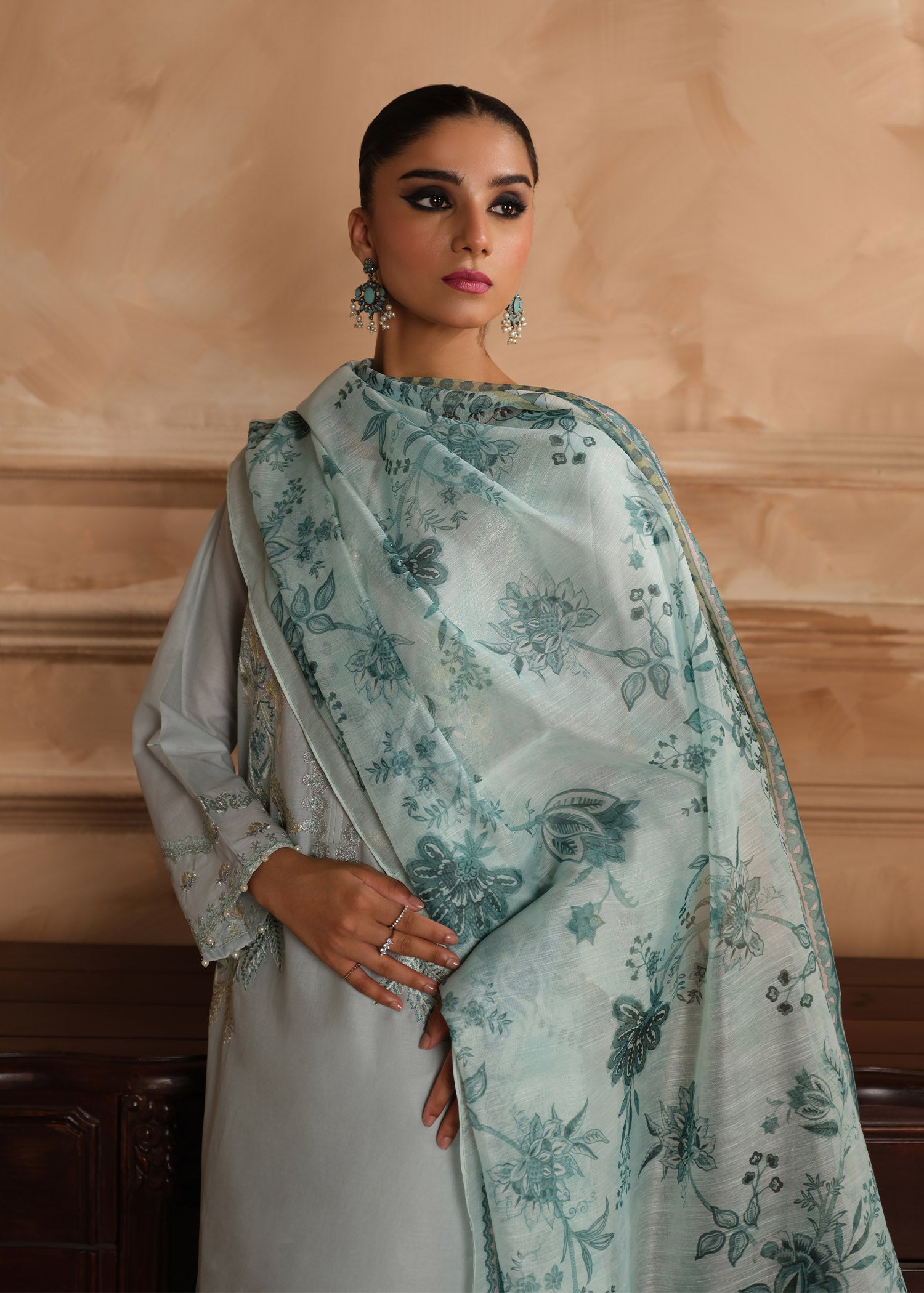 lawn Kurta Set in Cloud blue