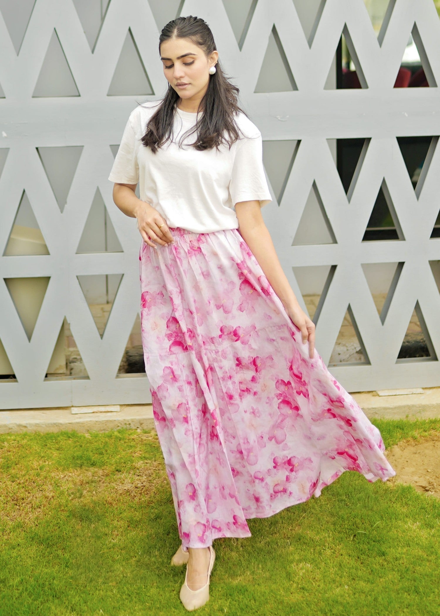 pure cotton Skirt in Pink