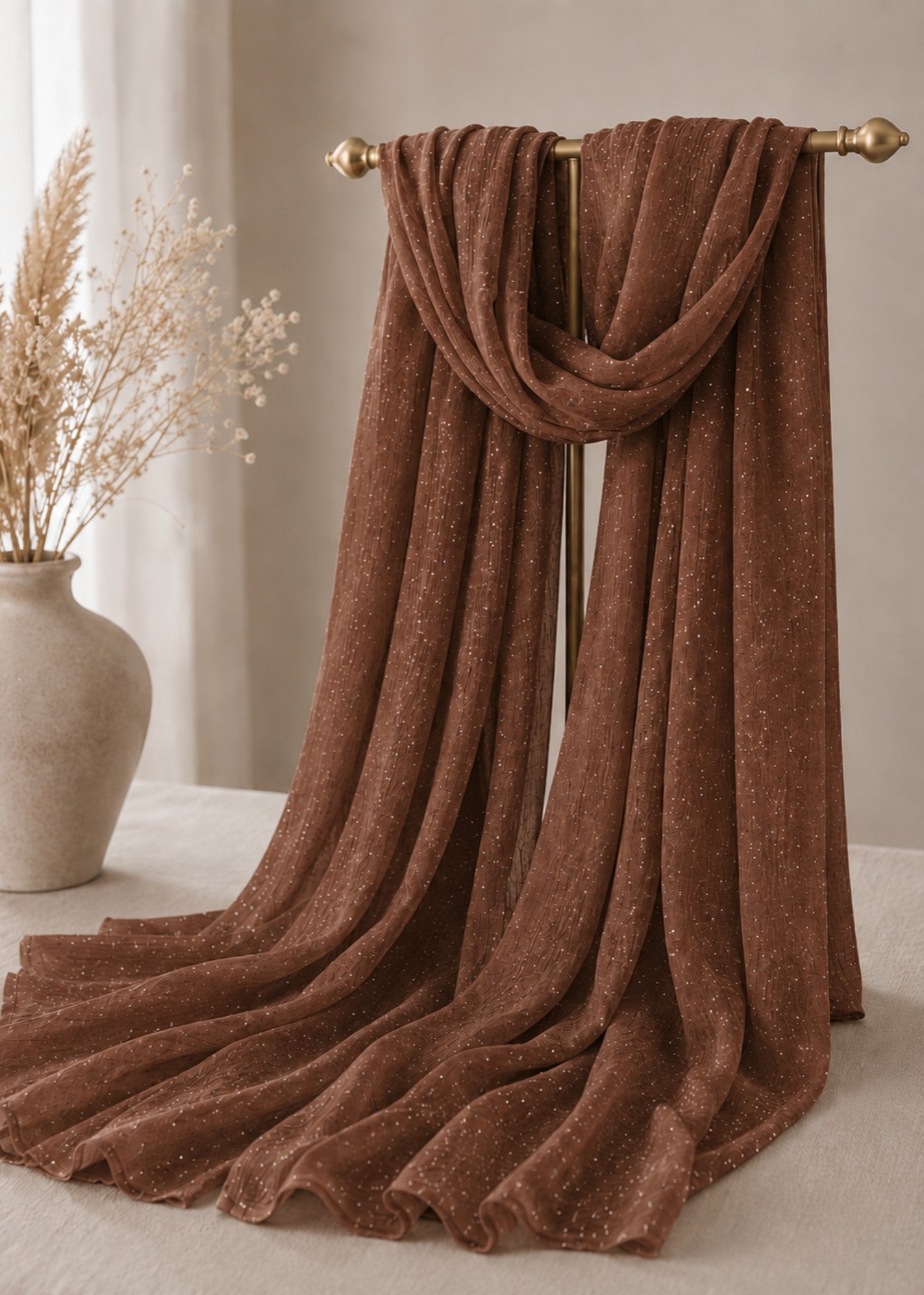 slub lawn Hijab in Copper