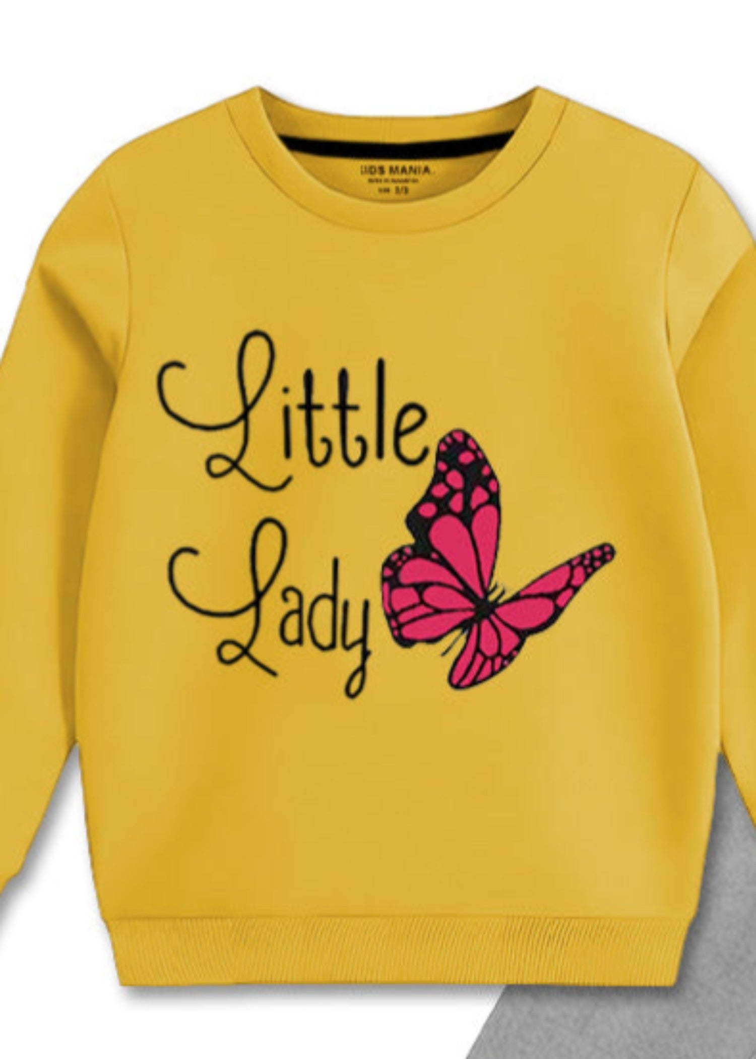 fleece Sweatshirt in Grey, yellow