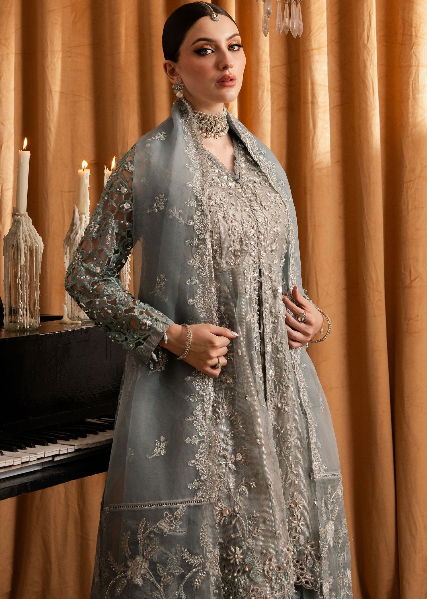 organza Sharara in Grey